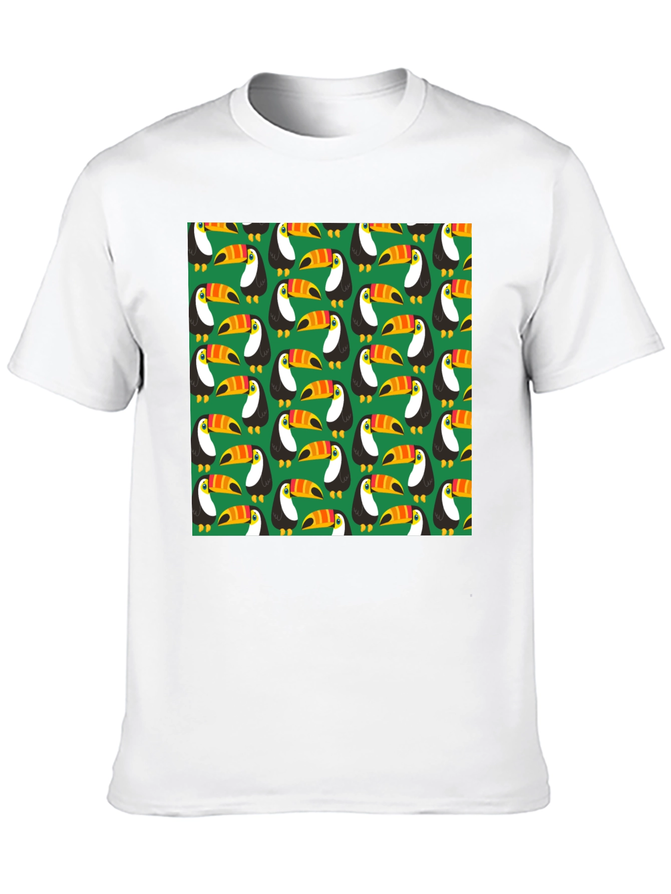 Fun Toucan Pattern Black T-Shirt