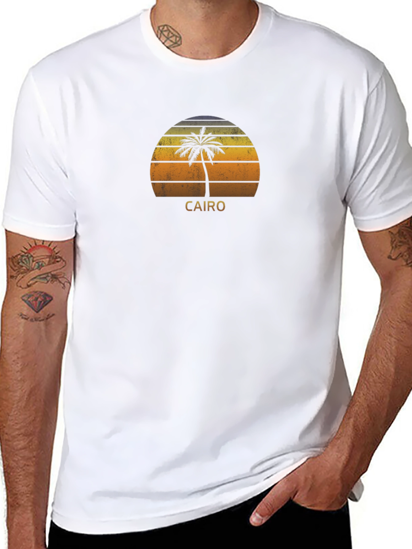 Cairo Palm Tree Sunset Graphic T-Shirt