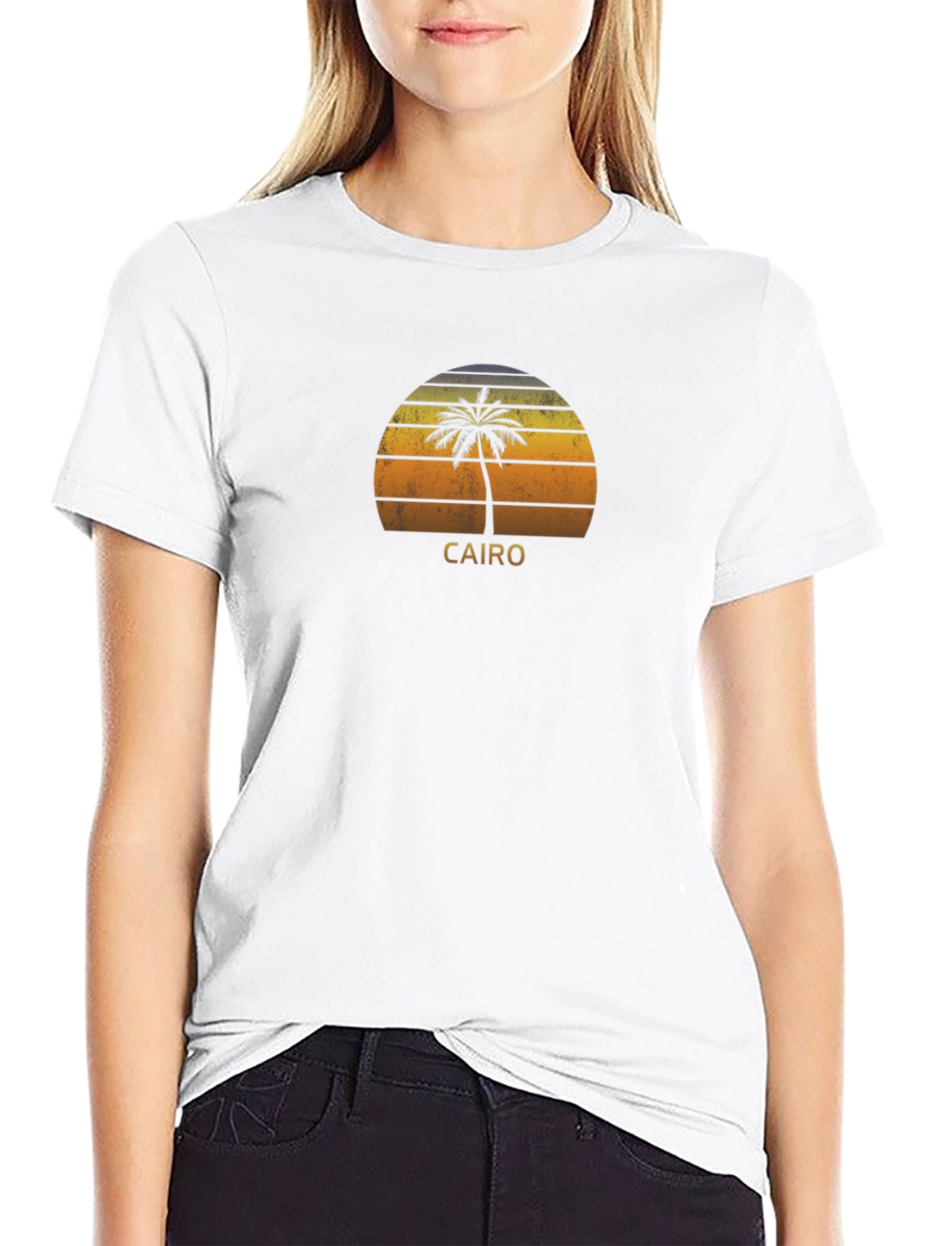 Cairo Palm Tree Sunset Graphic T-Shirt