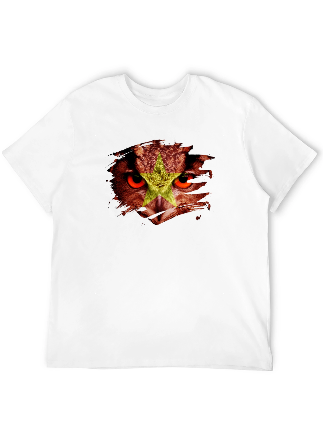 Vietnam Owl Flag Graphic Print Black T-Shirt