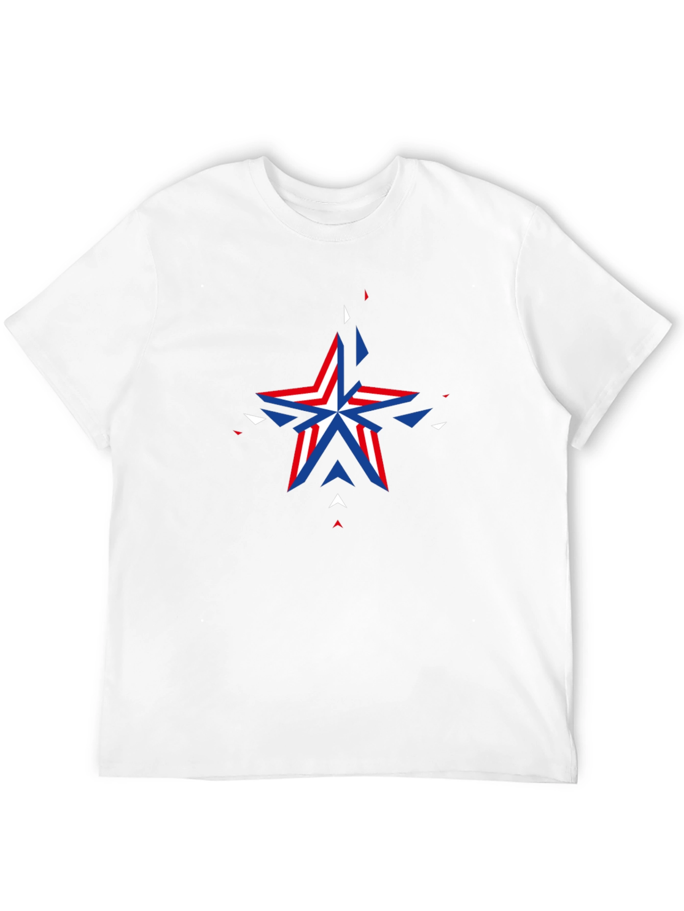 Geometric Patriotic Star Graphic Black T-Shirt