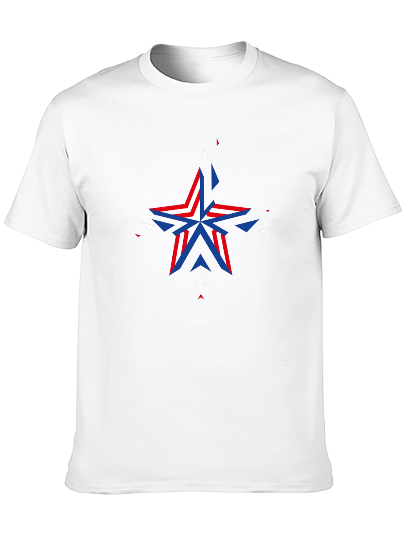 Geometric Patriotic Star Graphic Black T-Shirt