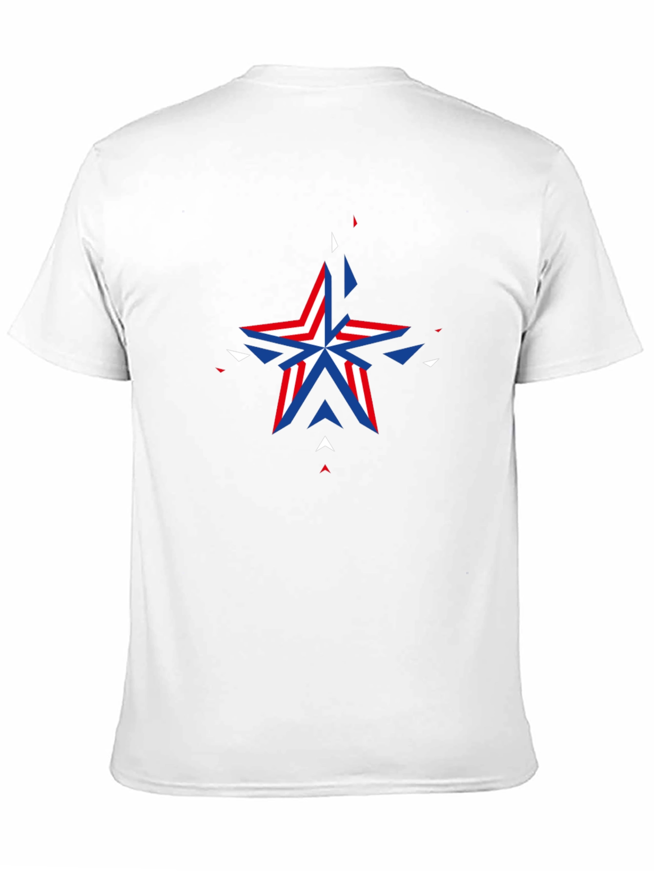 Geometric Patriotic Star Graphic Black T-Shirt