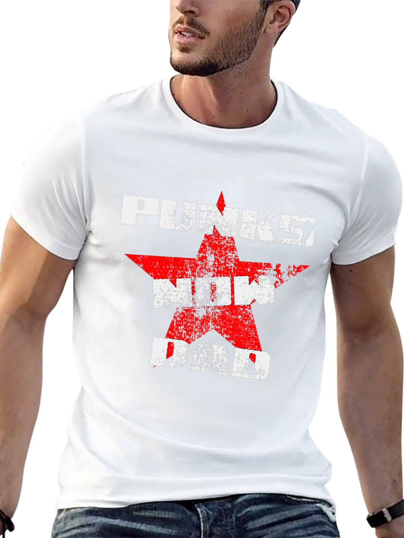 Punks Now Dad Graphic Tee - Black Cotton T-Shirt