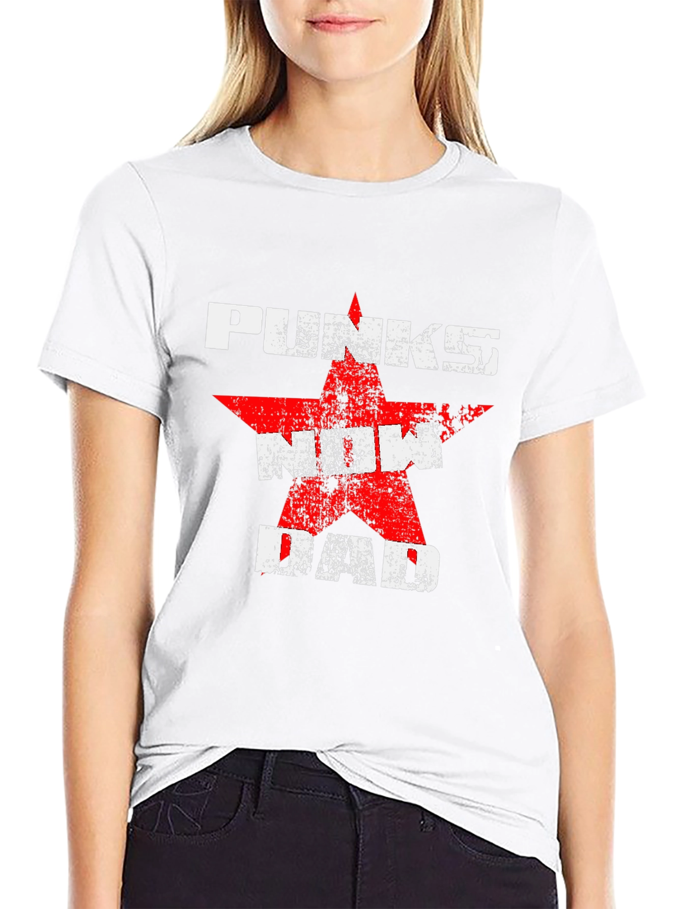Punks Now Dad Graphic Tee - Black Cotton T-Shirt