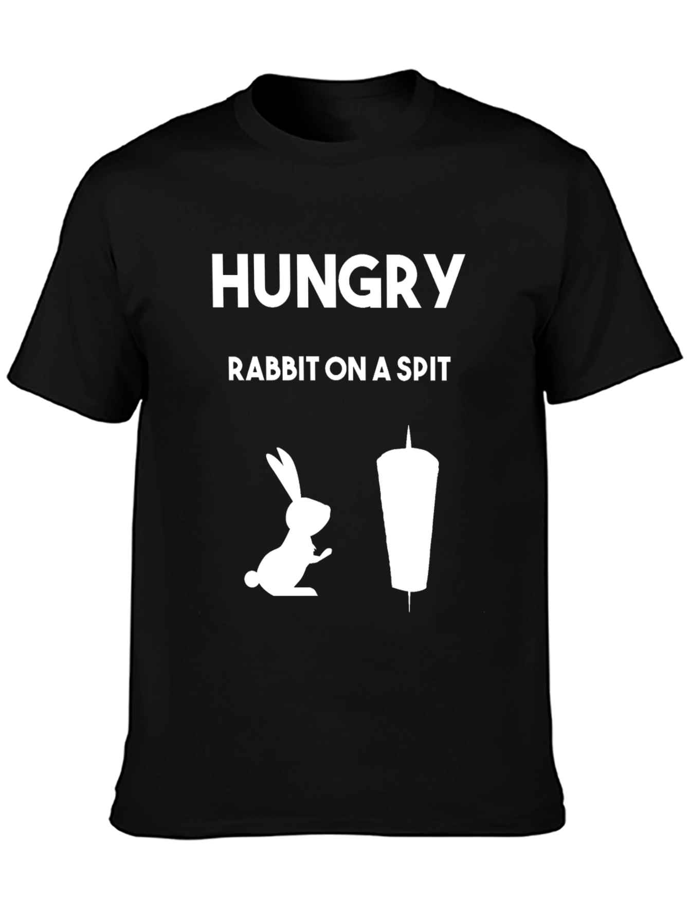 Hungry Rabbit On A Spit Funny Graphic T-Shirt