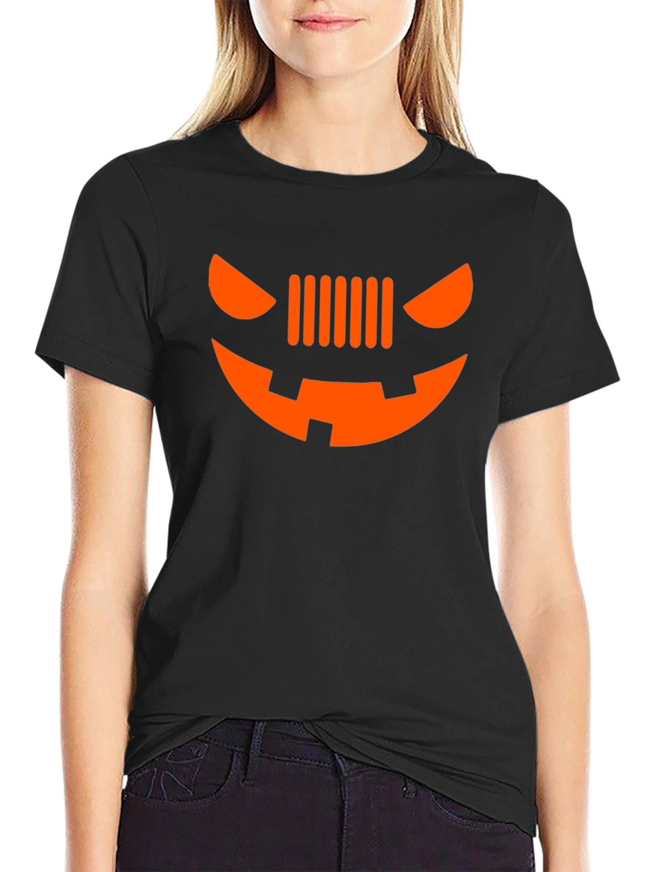 Halloween Jeep Grille Face Graphic T-Shirt