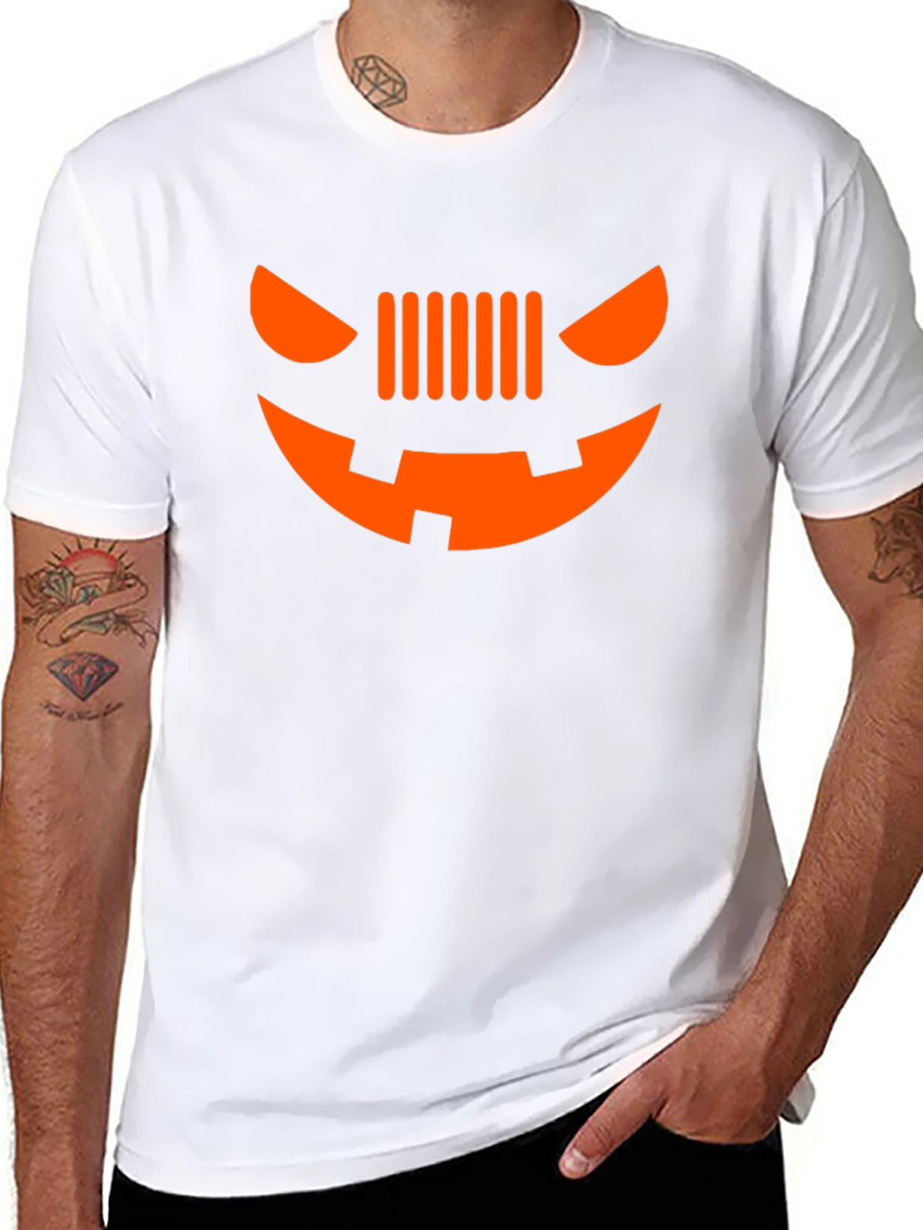 Halloween Jeep Grille Face Graphic T-Shirt