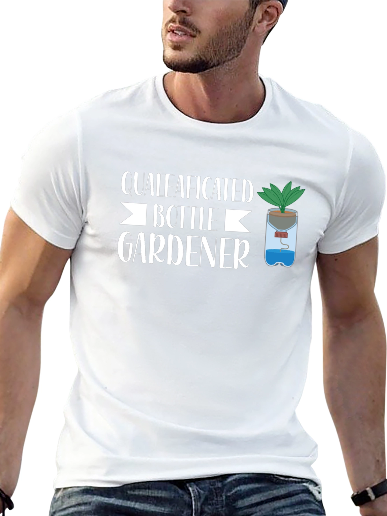 Qualeaficated Bottle Gardener Black T-Shirt