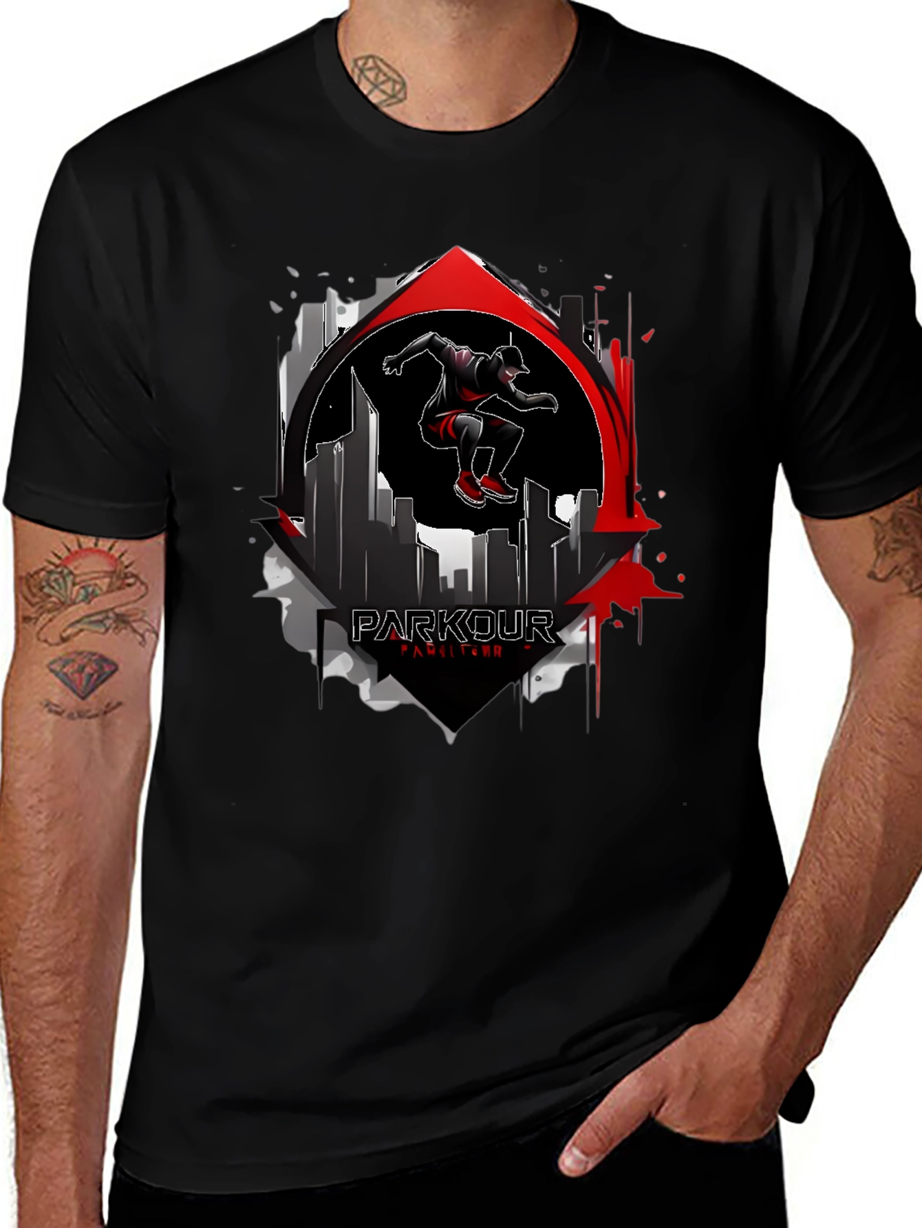 Parkour Cityscape Graphic T-Shirt