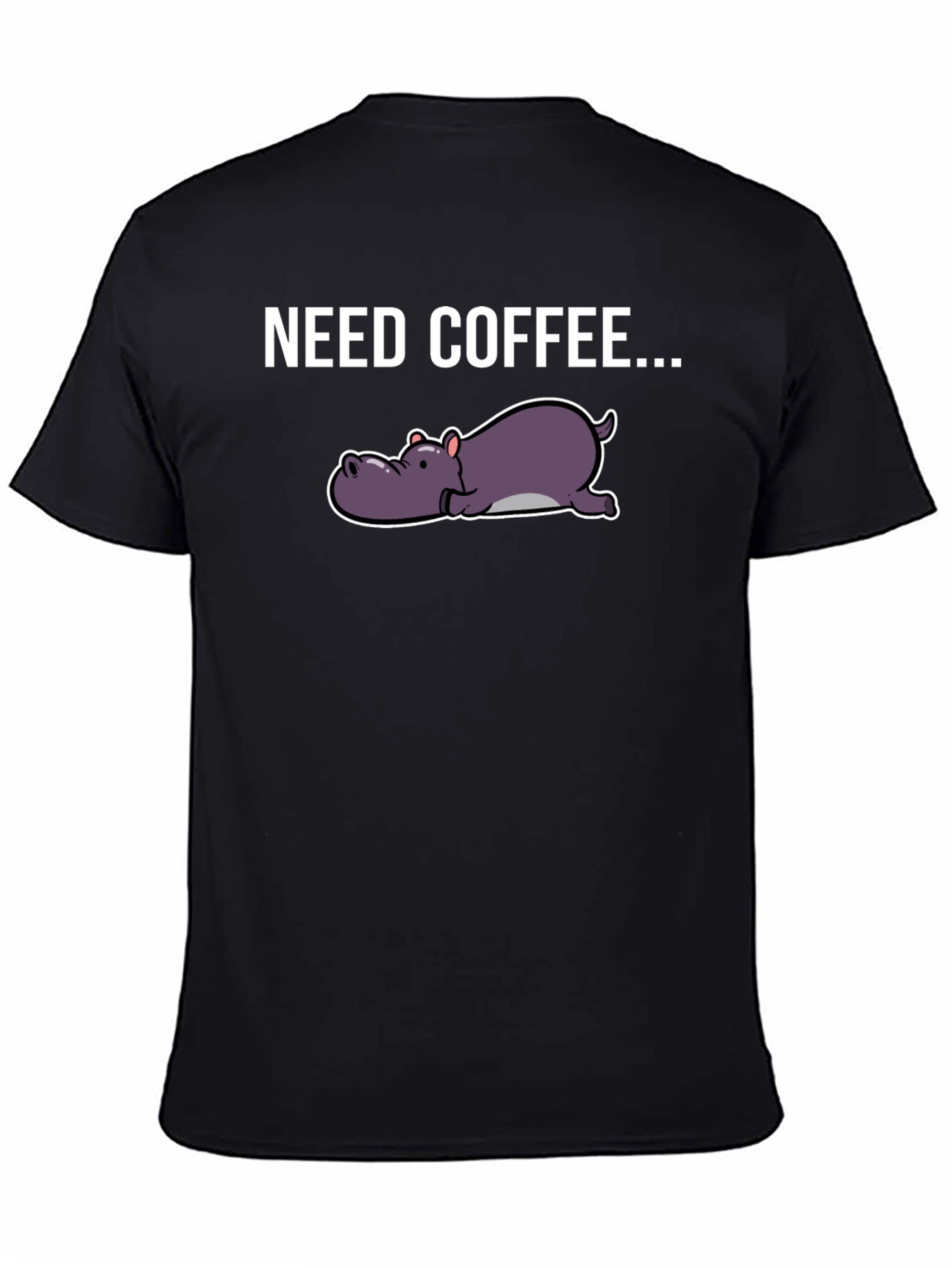 Need Coffee Hippo Graphic Tee - Black T-Shirt