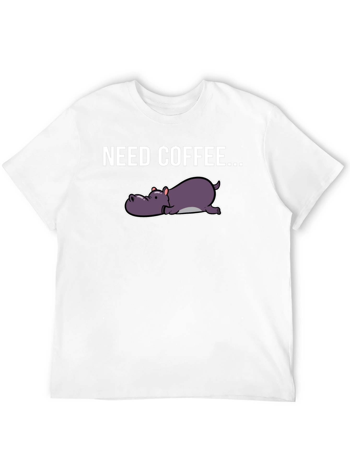 Need Coffee Hippo Graphic Tee - Black T-Shirt