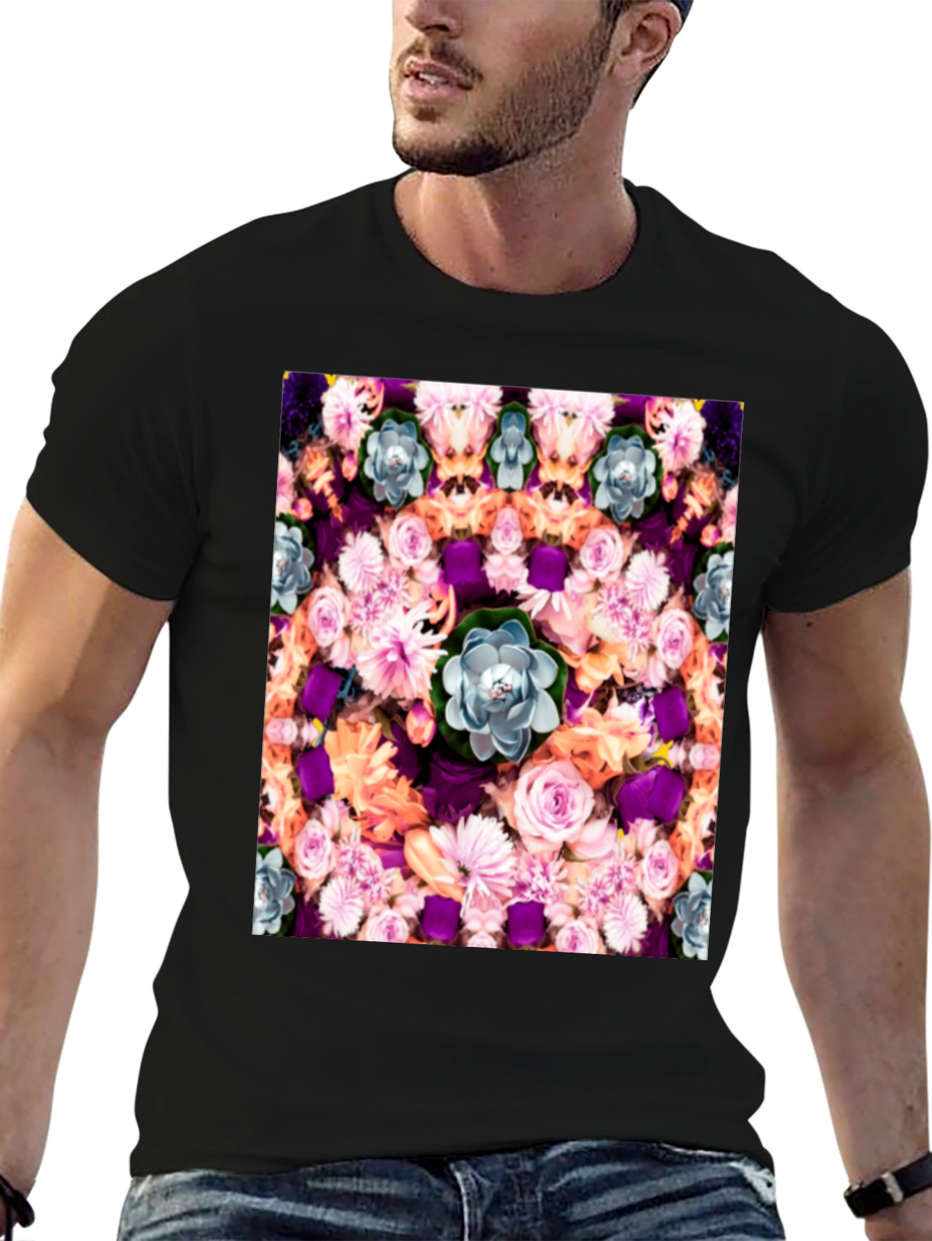 Floral Kaleidoscope Print Tee