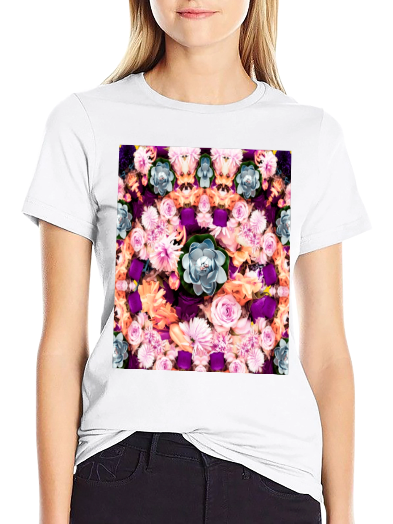 Floral Kaleidoscope Print Tee