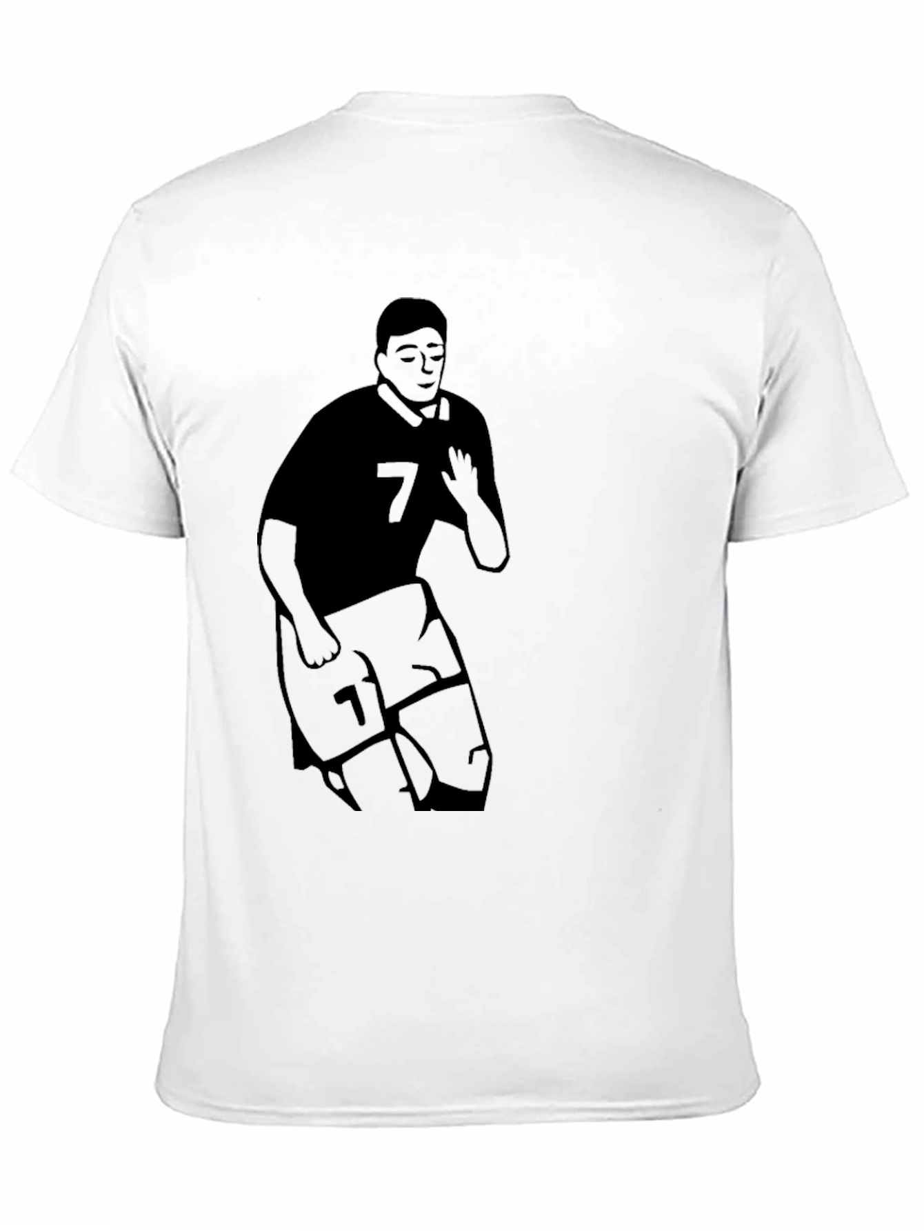 Mens Black Graphic T-Shirt - Soccer Player #7