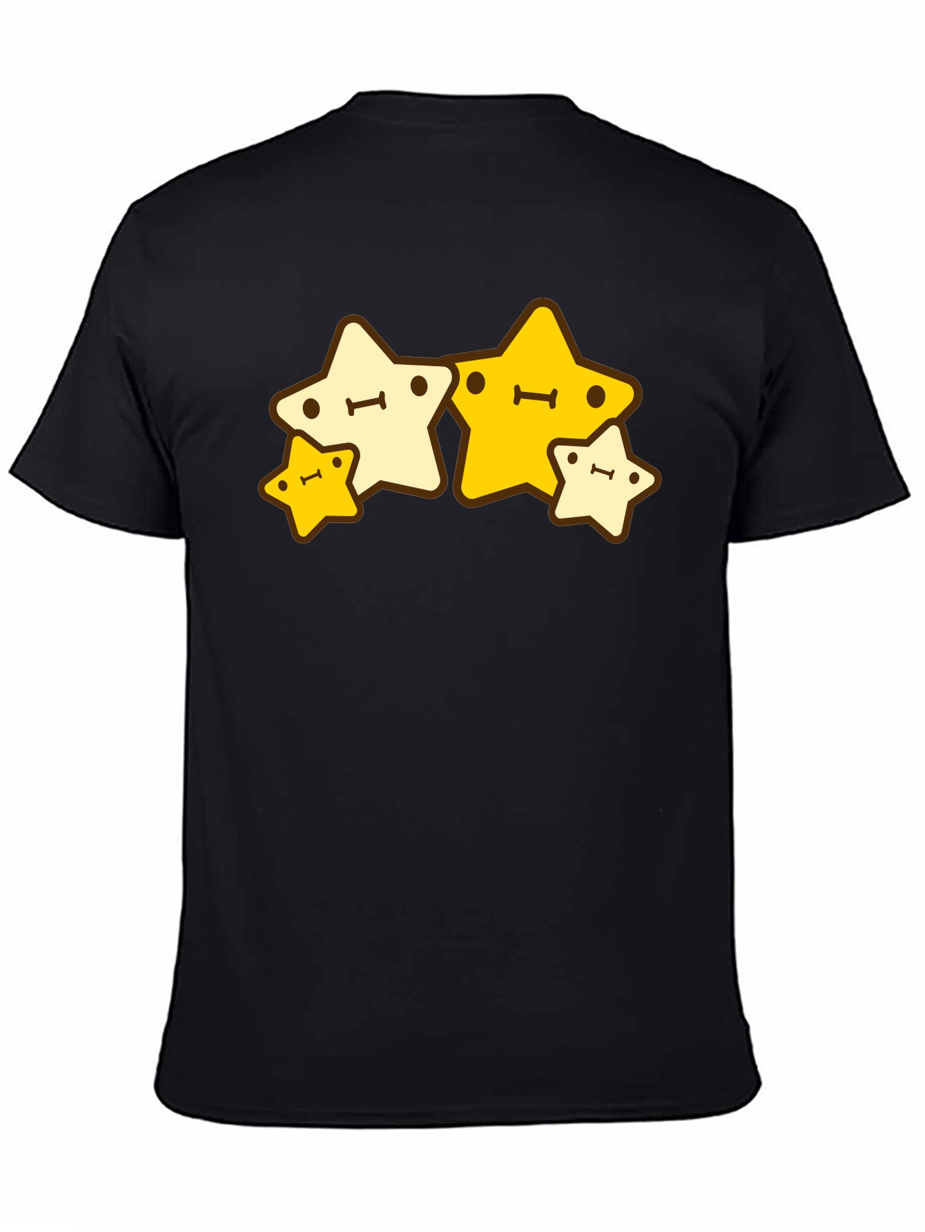 Cute Kawaii Starry Family Black T-Shirt