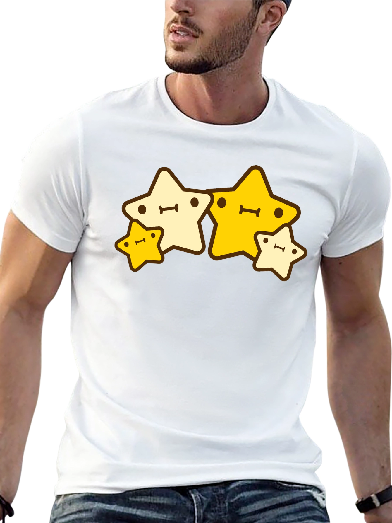 Cute Kawaii Starry Family Black T-Shirt