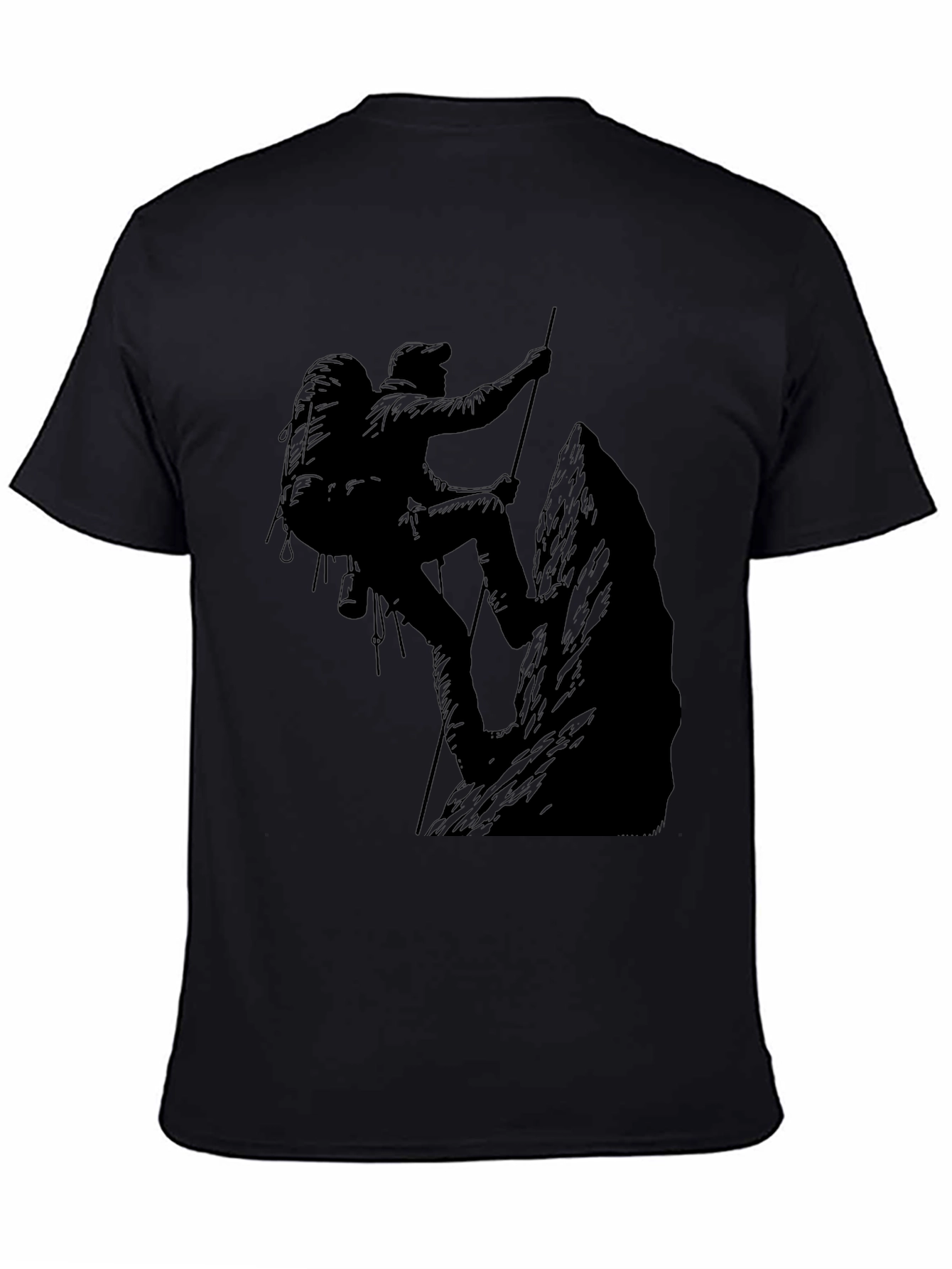 Mountain Climber Graphic Tee - Black Casual T-Shirt
