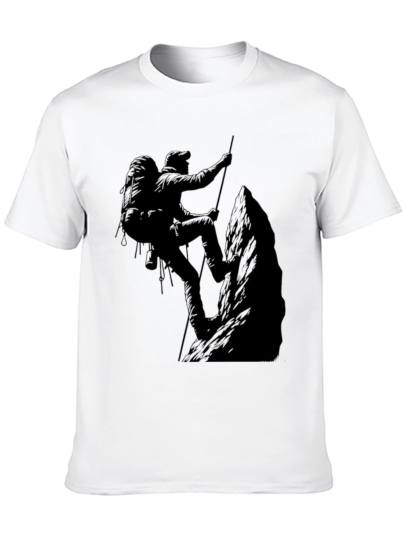 Mountain Climber Graphic Tee - Black Casual T-Shirt