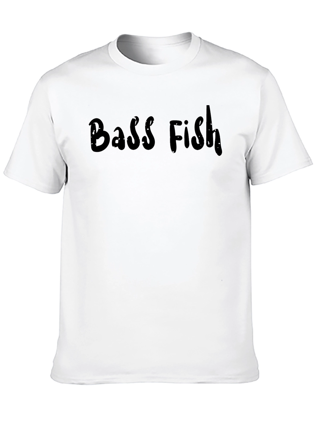 Bass Fish Graphic Tee - Black Crew Neck T-Shirt