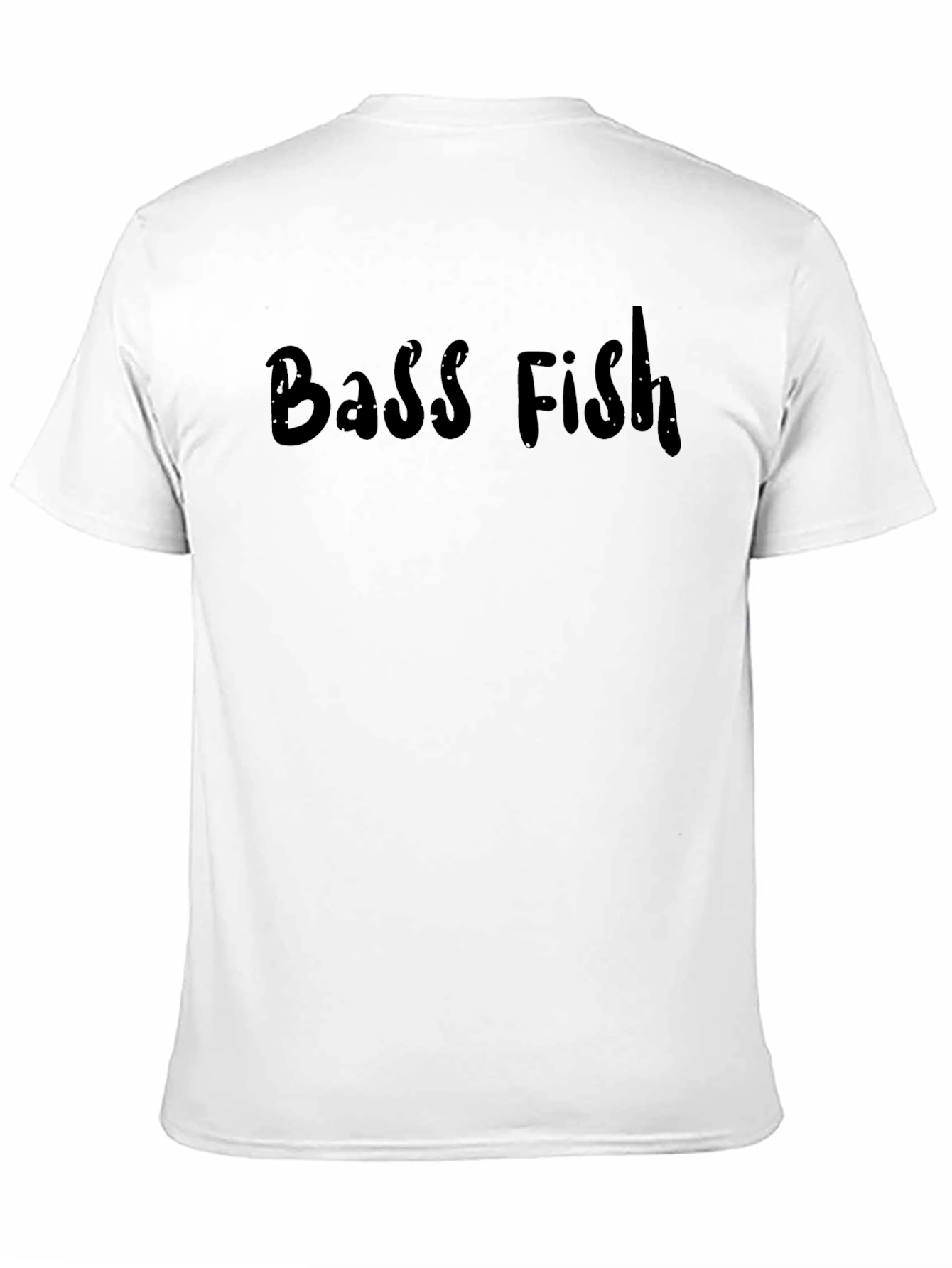 Bass Fish Graphic Tee - Black Crew Neck T-Shirt