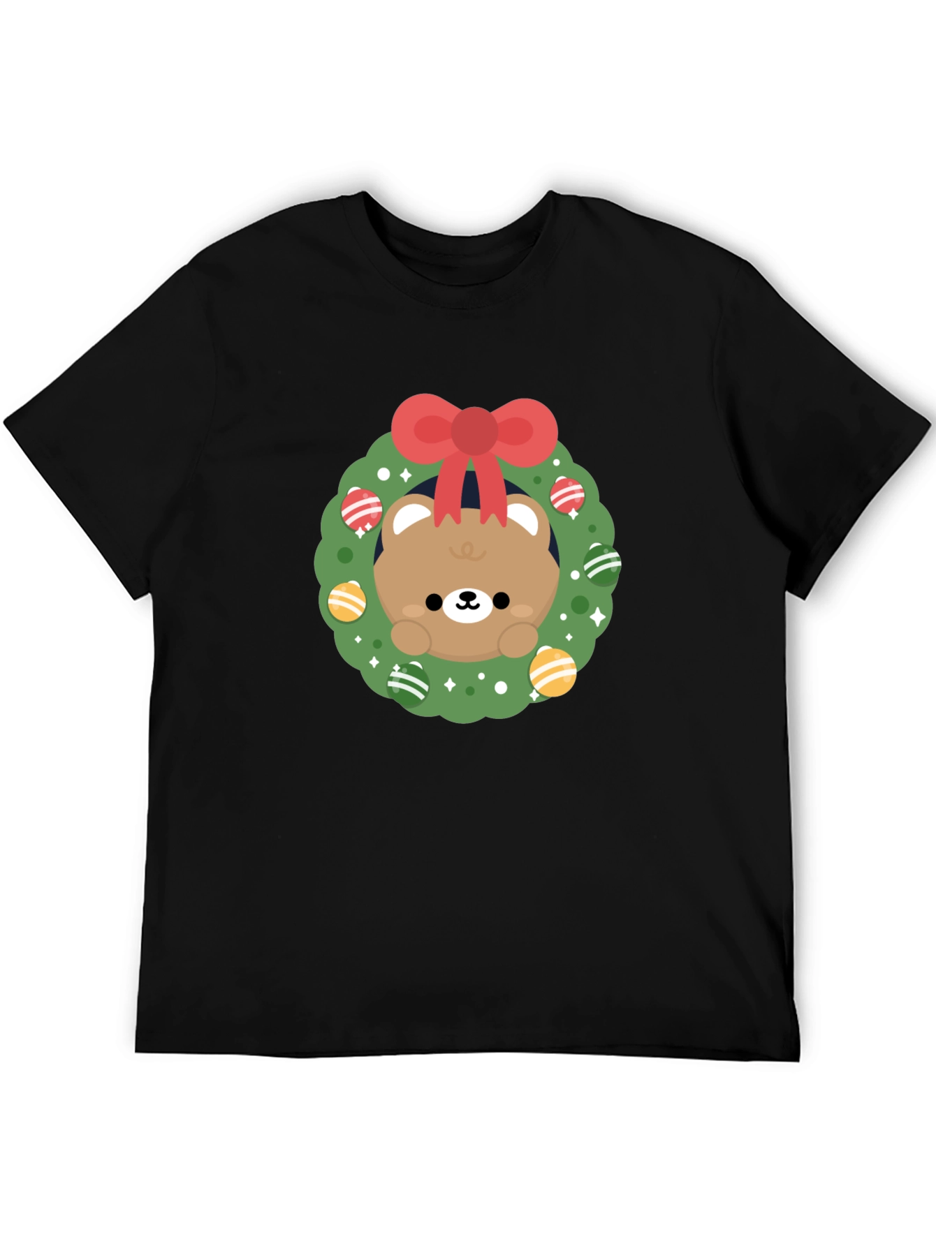 Festive Bear Wreath Graphic Tee