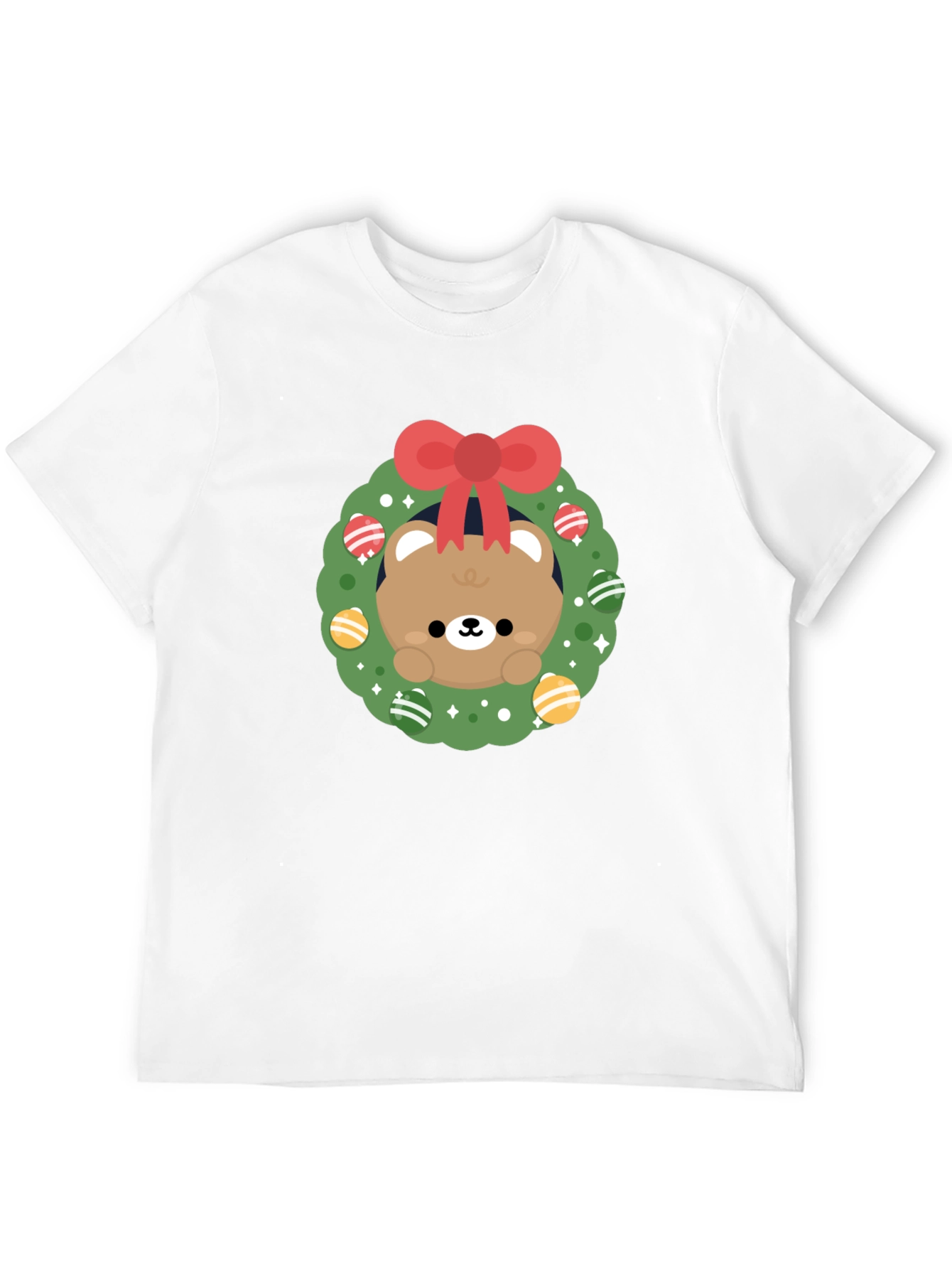 Festive Bear Wreath Graphic Tee