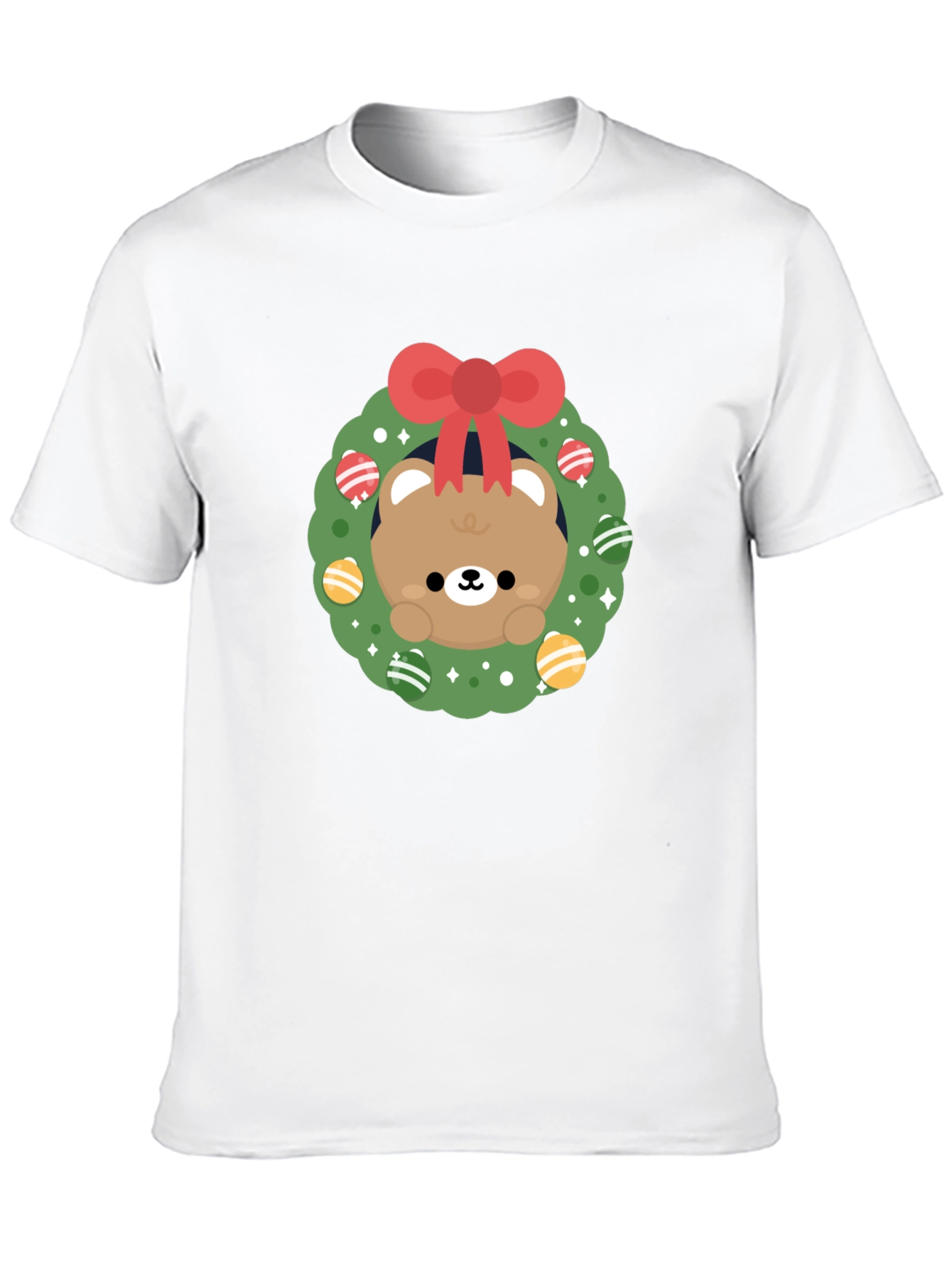 Festive Bear Wreath Graphic Tee