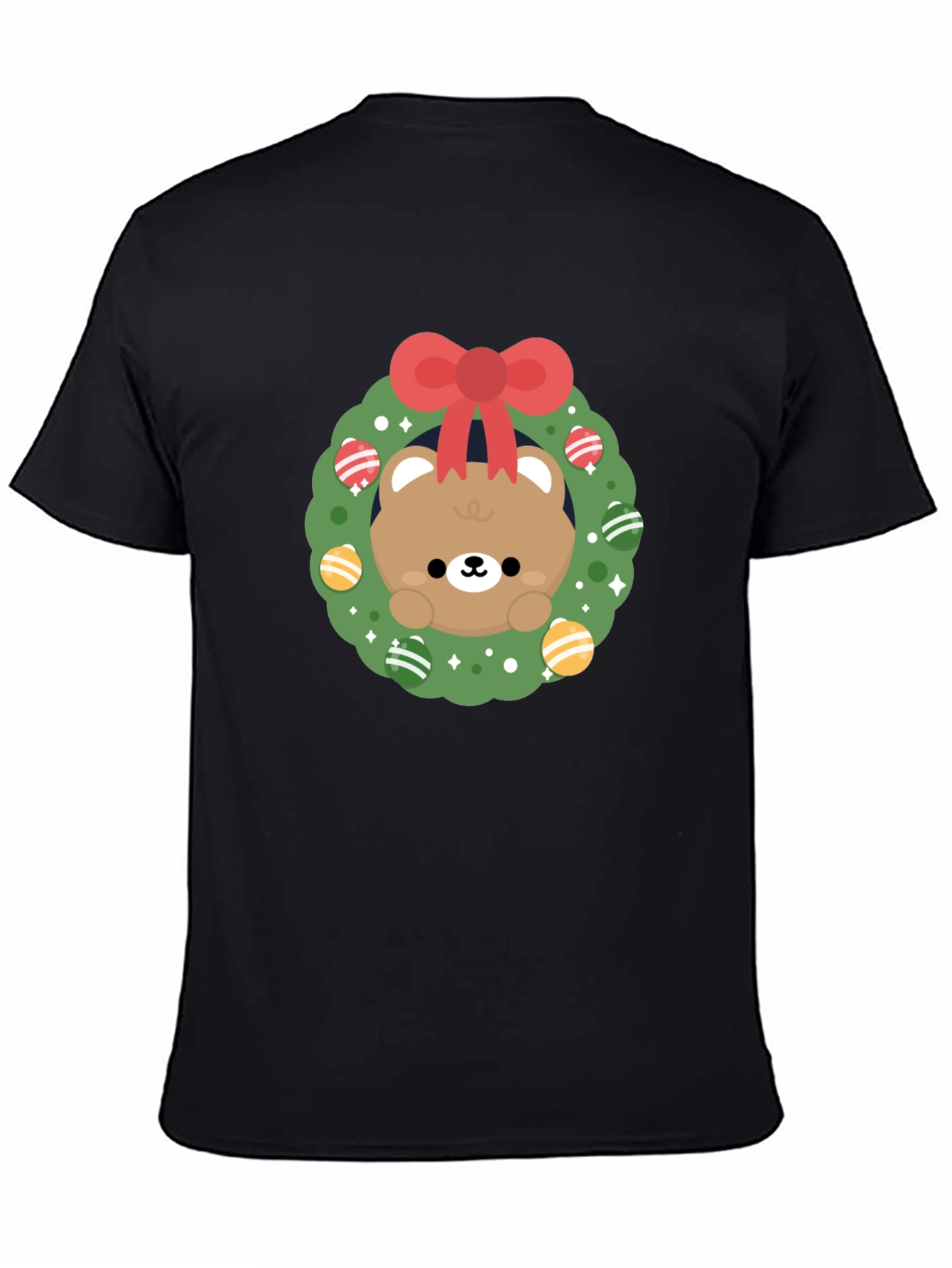 Festive Bear Wreath Graphic Tee