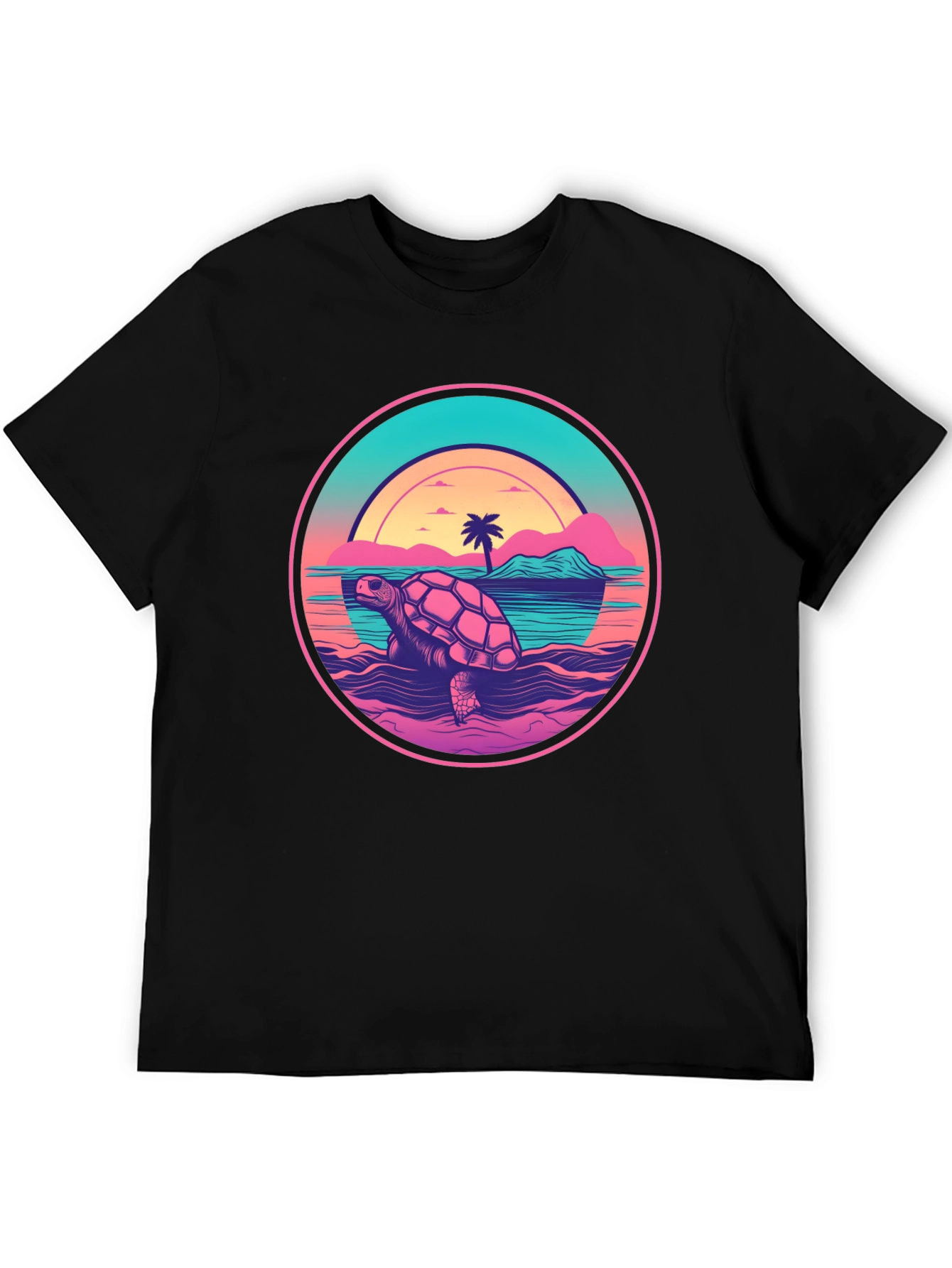 Retro Turtle Sunset Graphic Tee