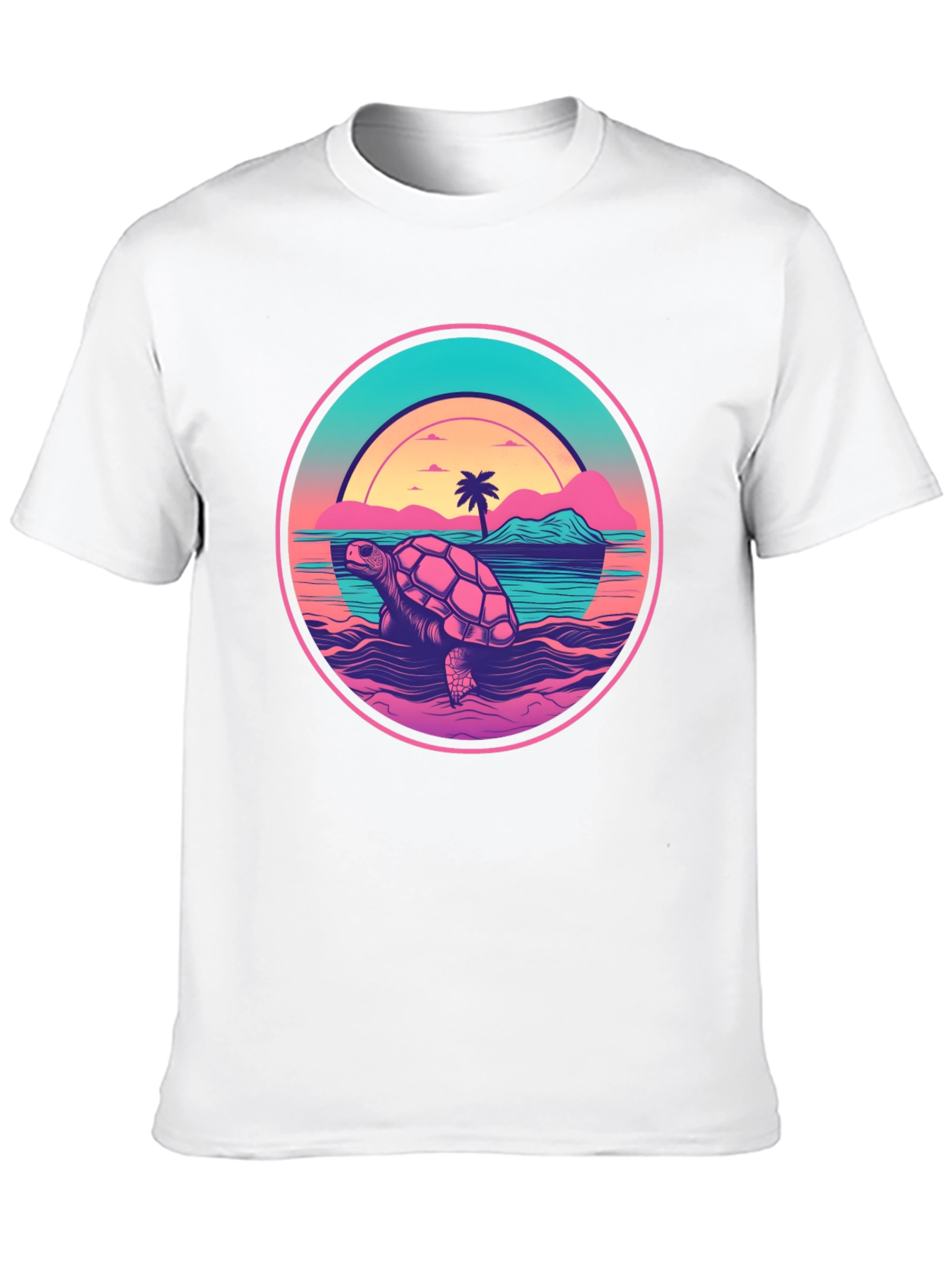 Retro Turtle Sunset Graphic Tee
