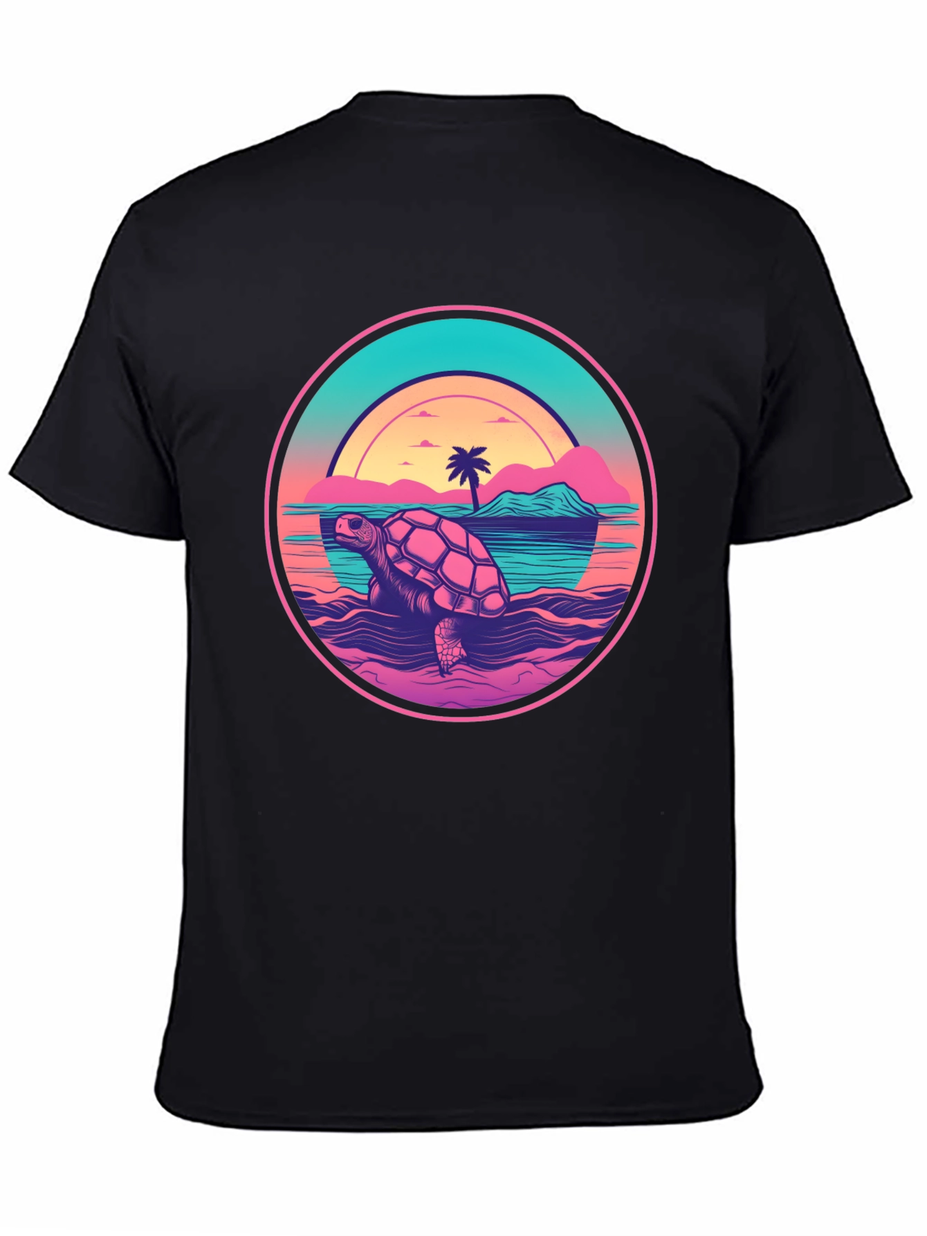 Retro Turtle Sunset Graphic Tee