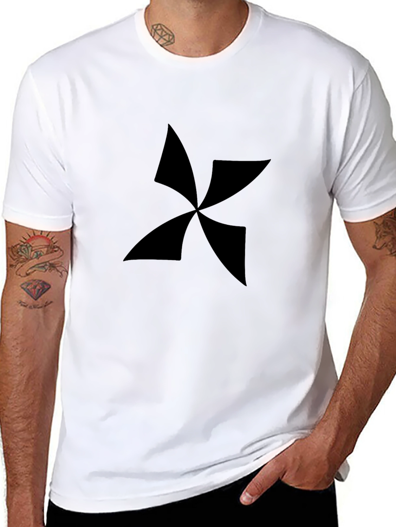 Abstract Graphic Black T-Shirt