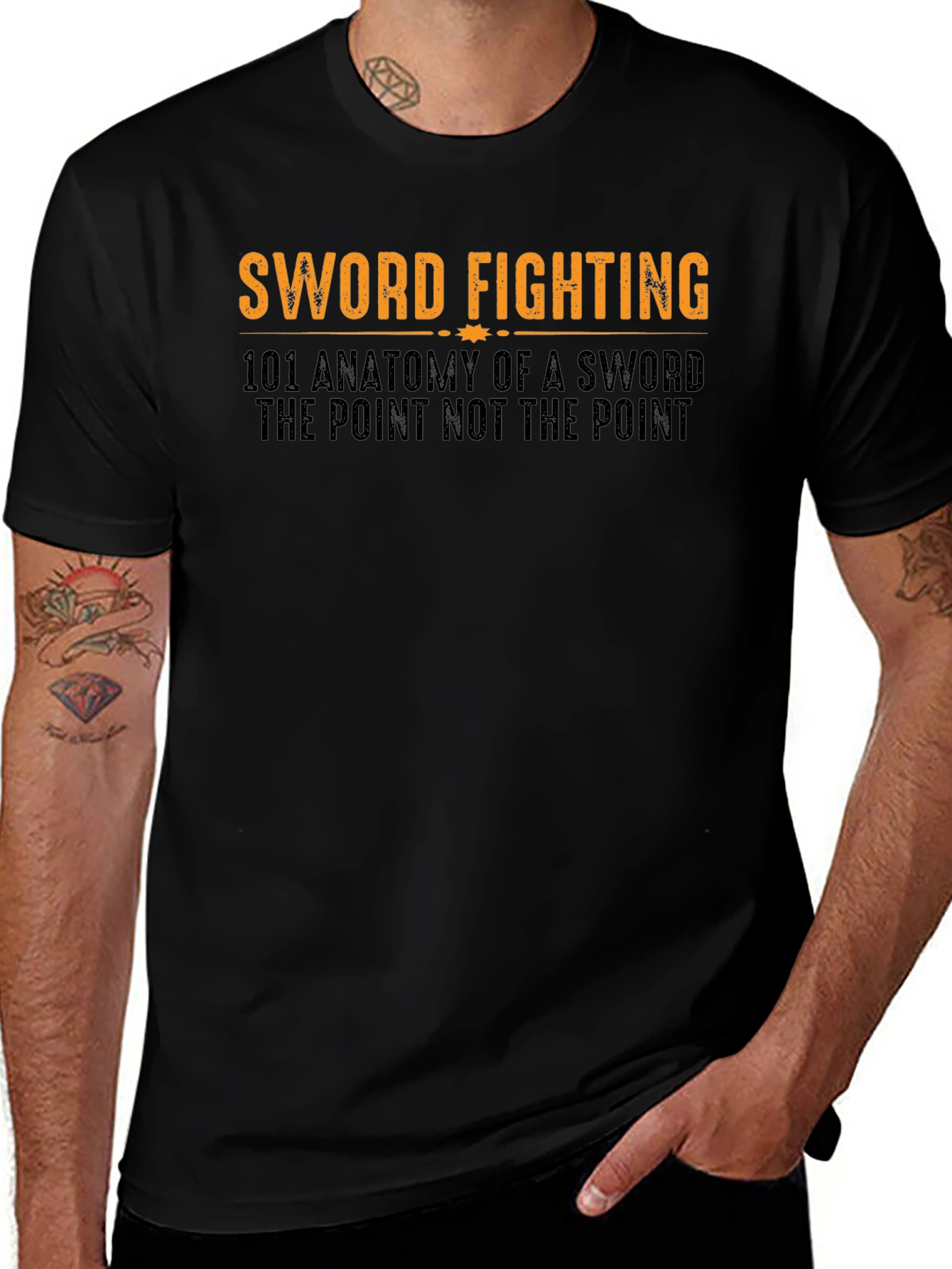 Sword Fighting Anatomy Black T-Shirt