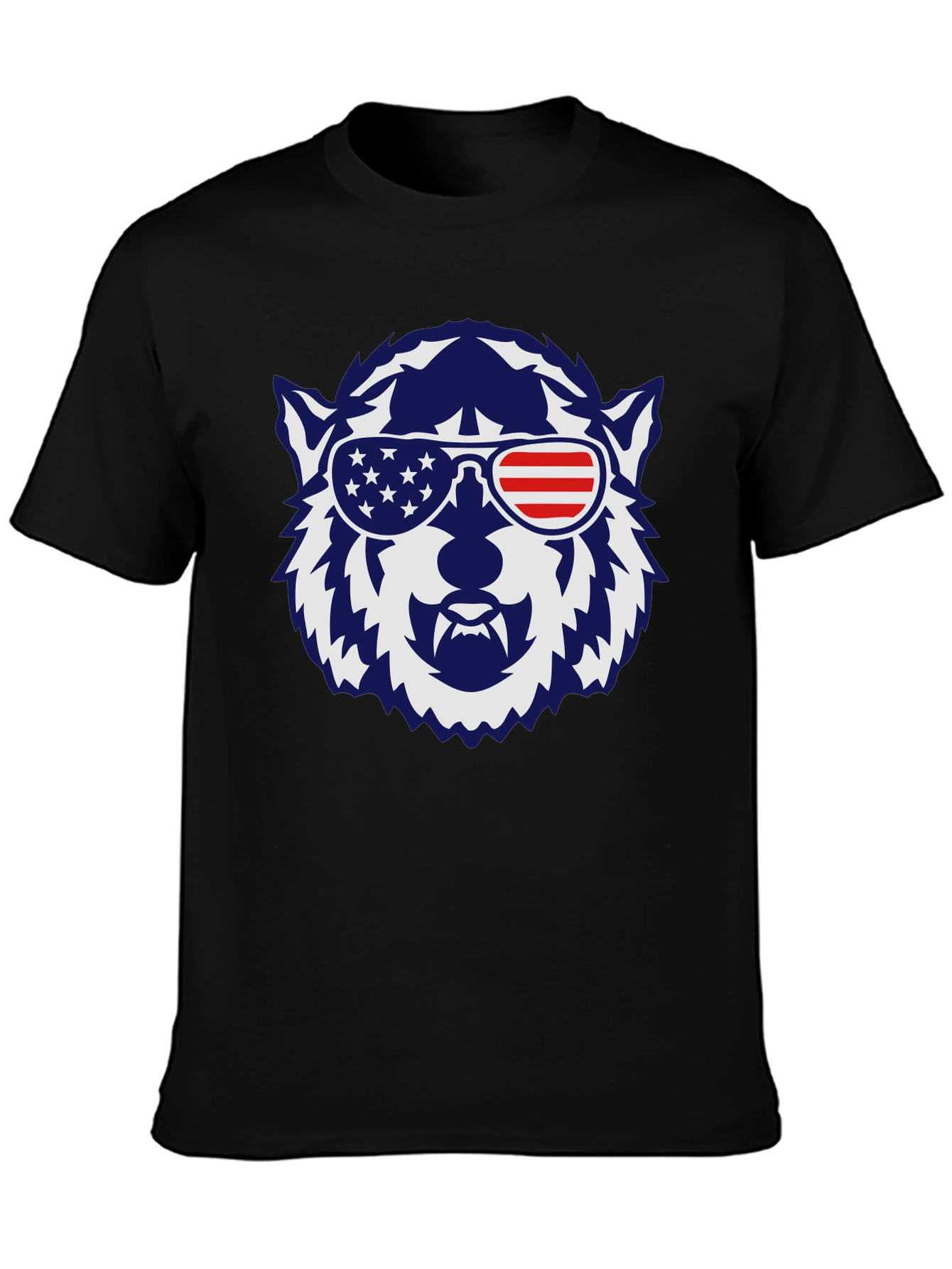 Patriotic Wolf Graphic T-Shirt