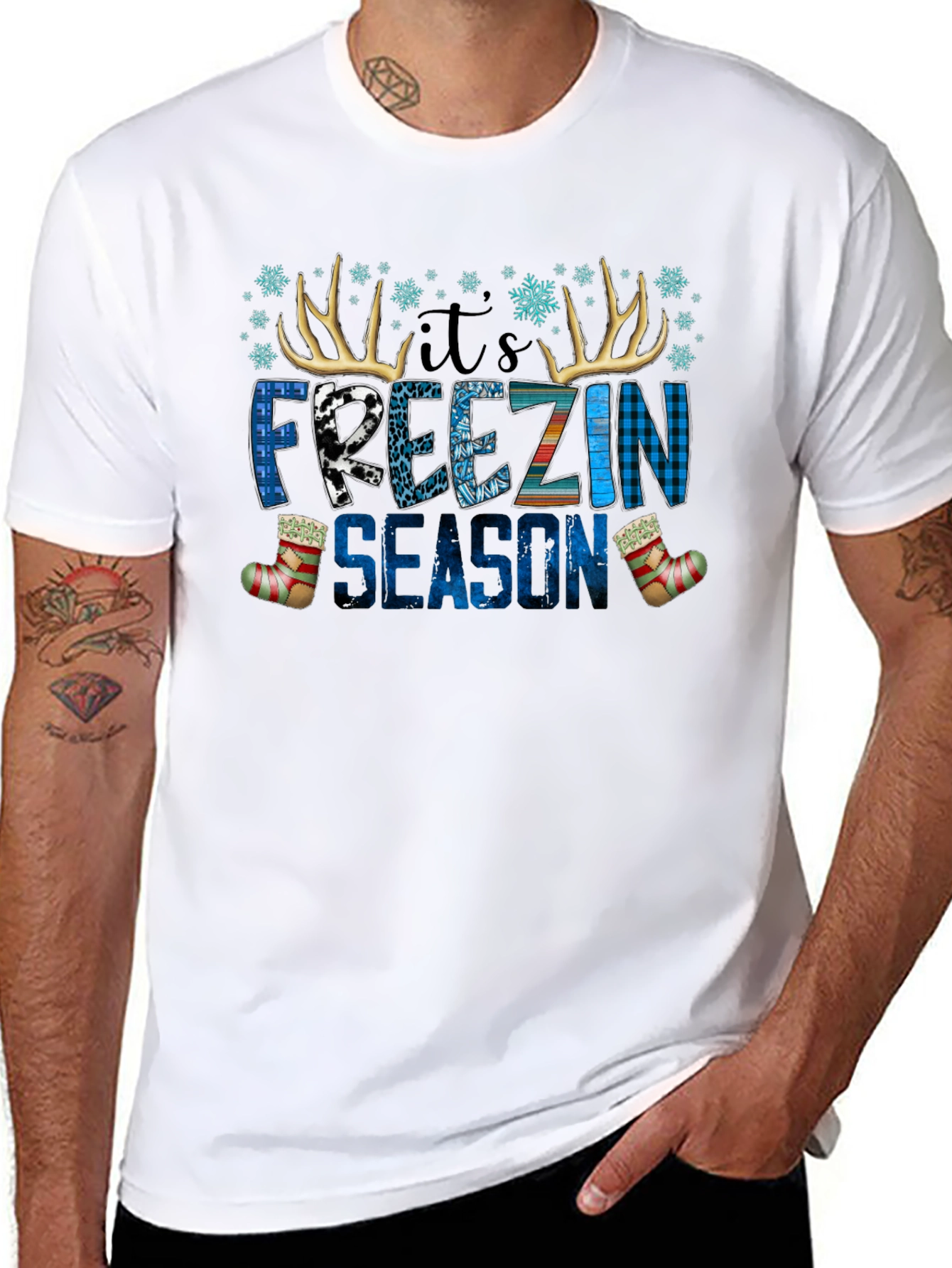 Its Freezin Season Black Graphic Tee