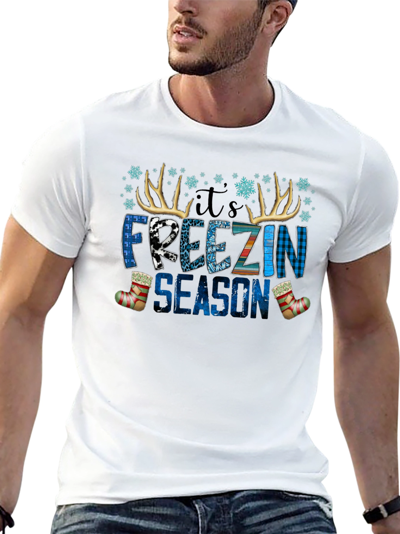 Its Freezin Season Black Graphic Tee