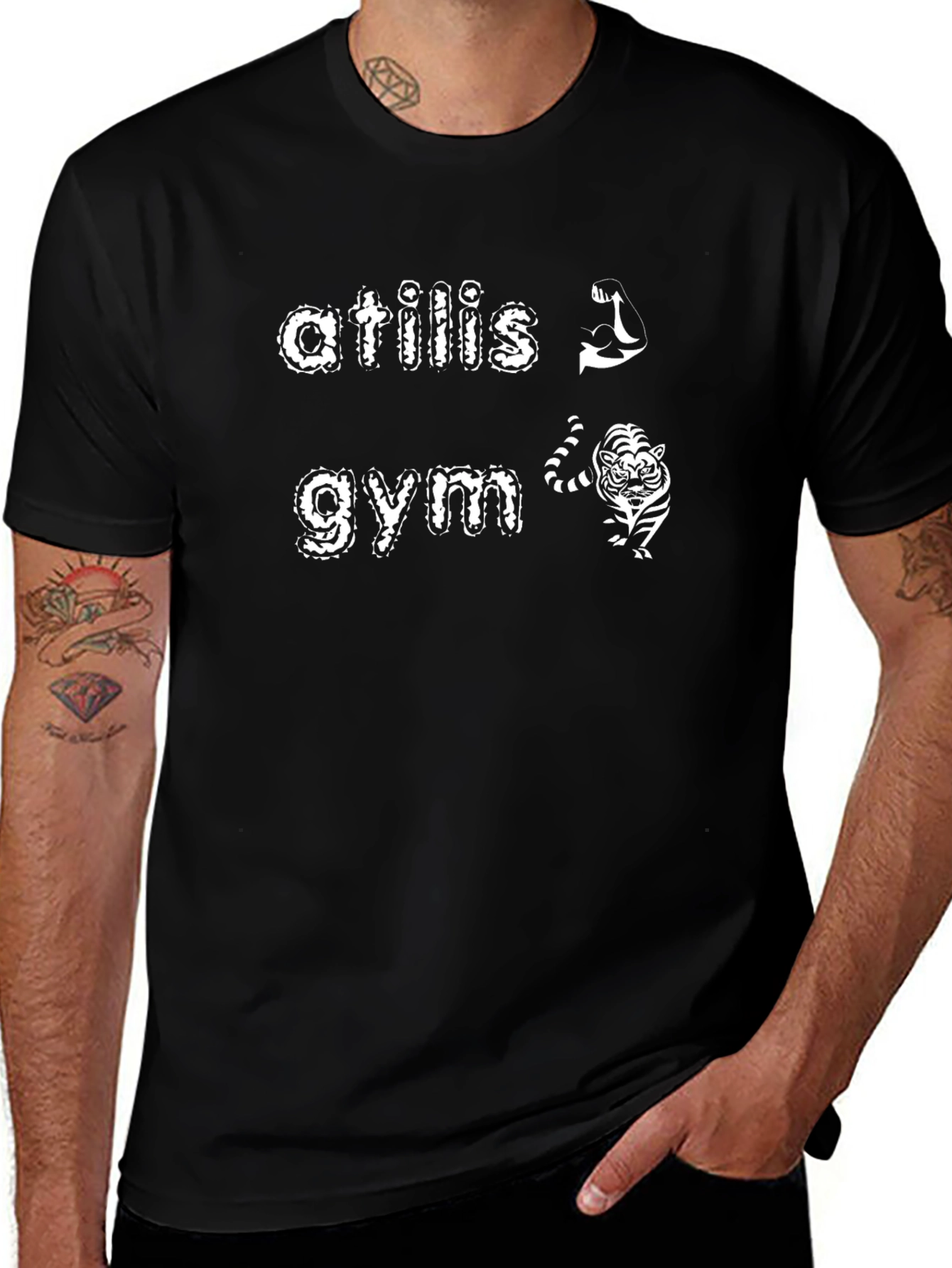 Atilis Gym Graphic Black T-Shirt