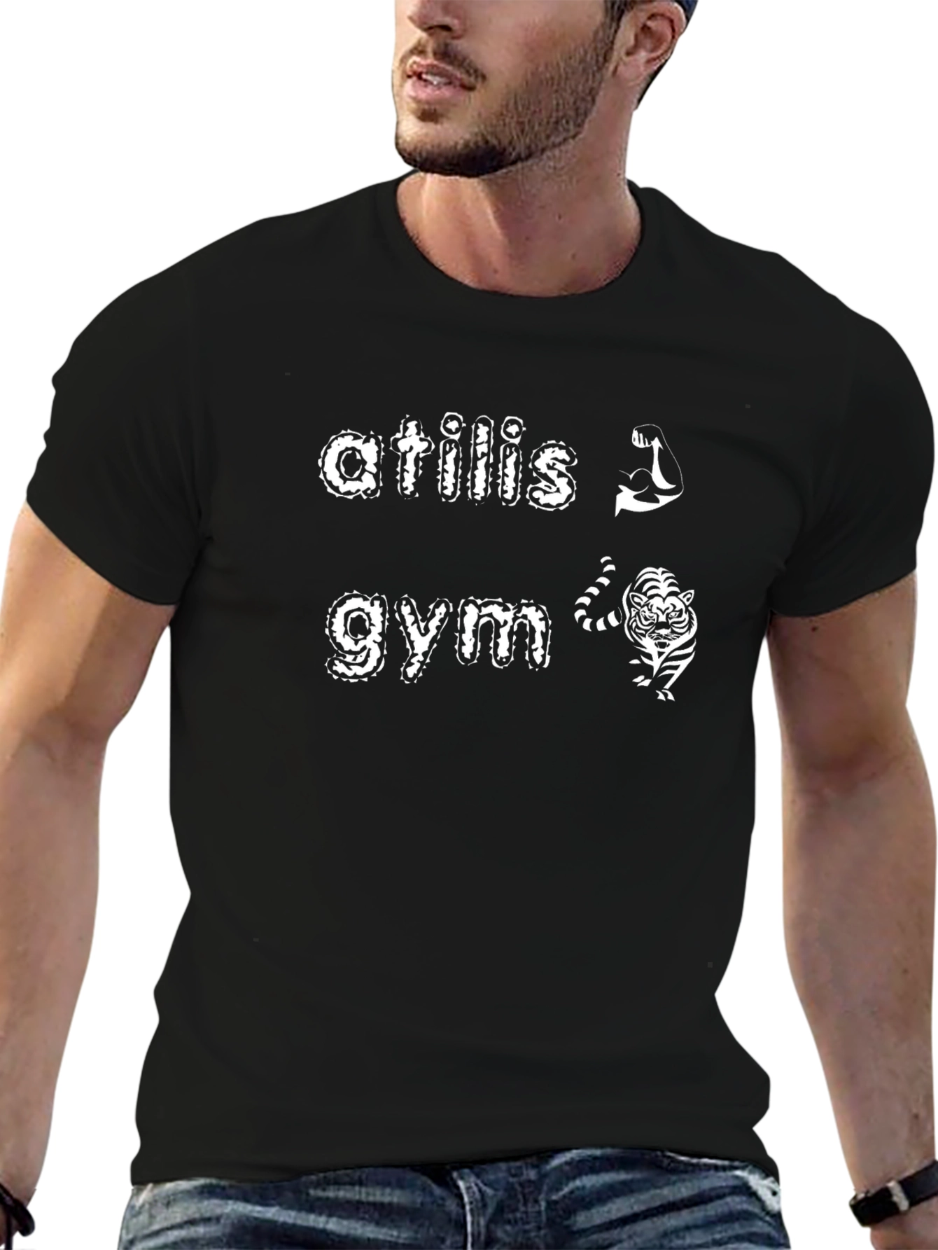 Atilis Gym Graphic Black T-Shirt