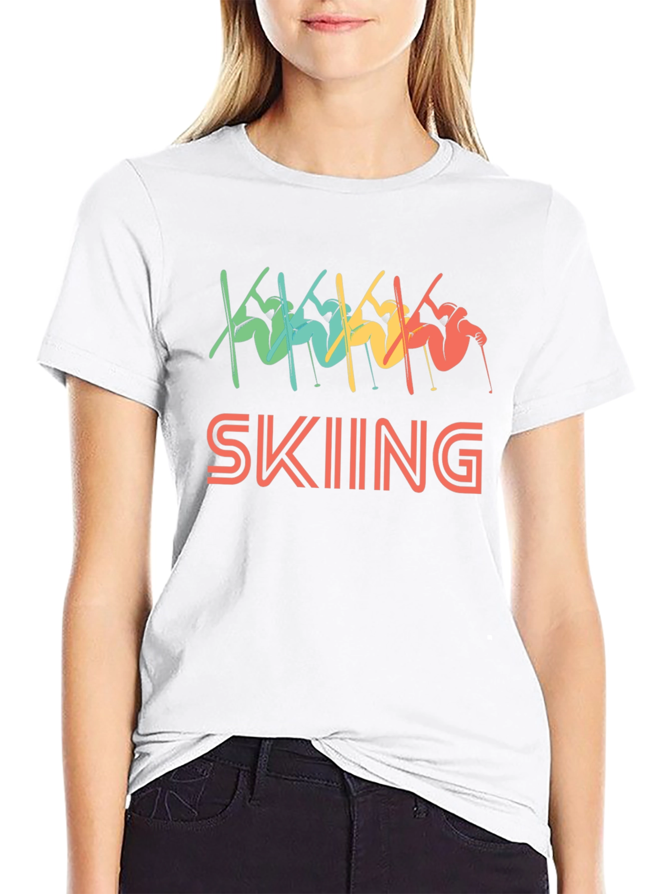 Retro Skiing Graphic T-Shirt