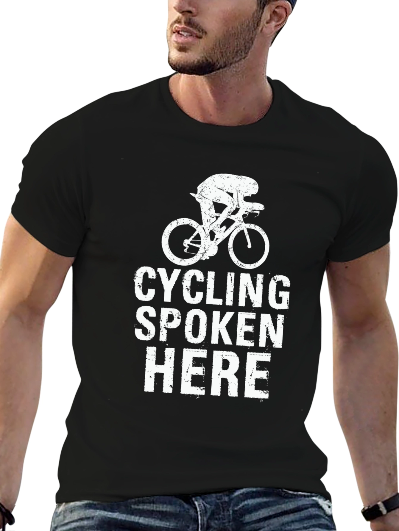 Cycling Spoken Here Black T-Shirt