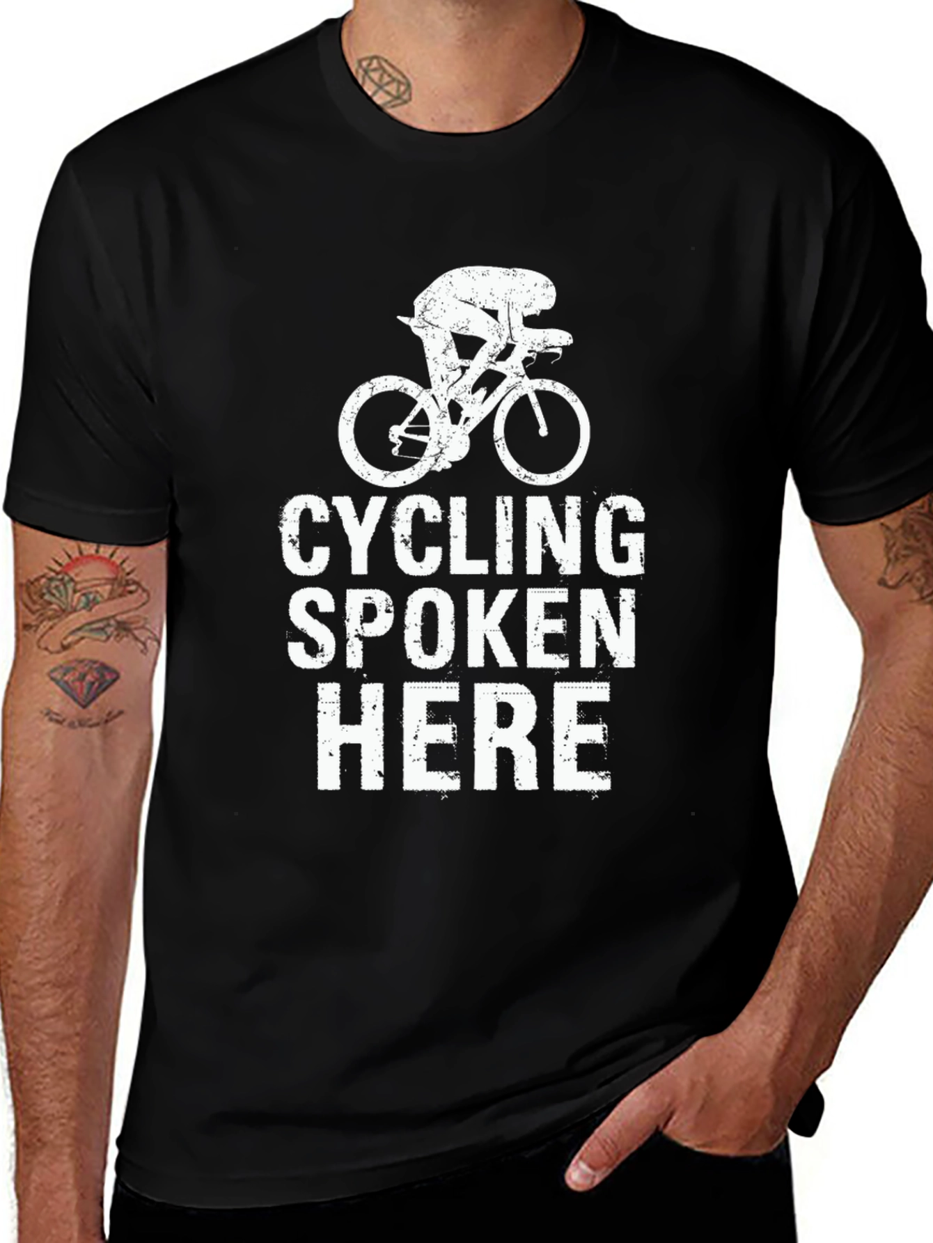 Cycling Spoken Here Black T-Shirt