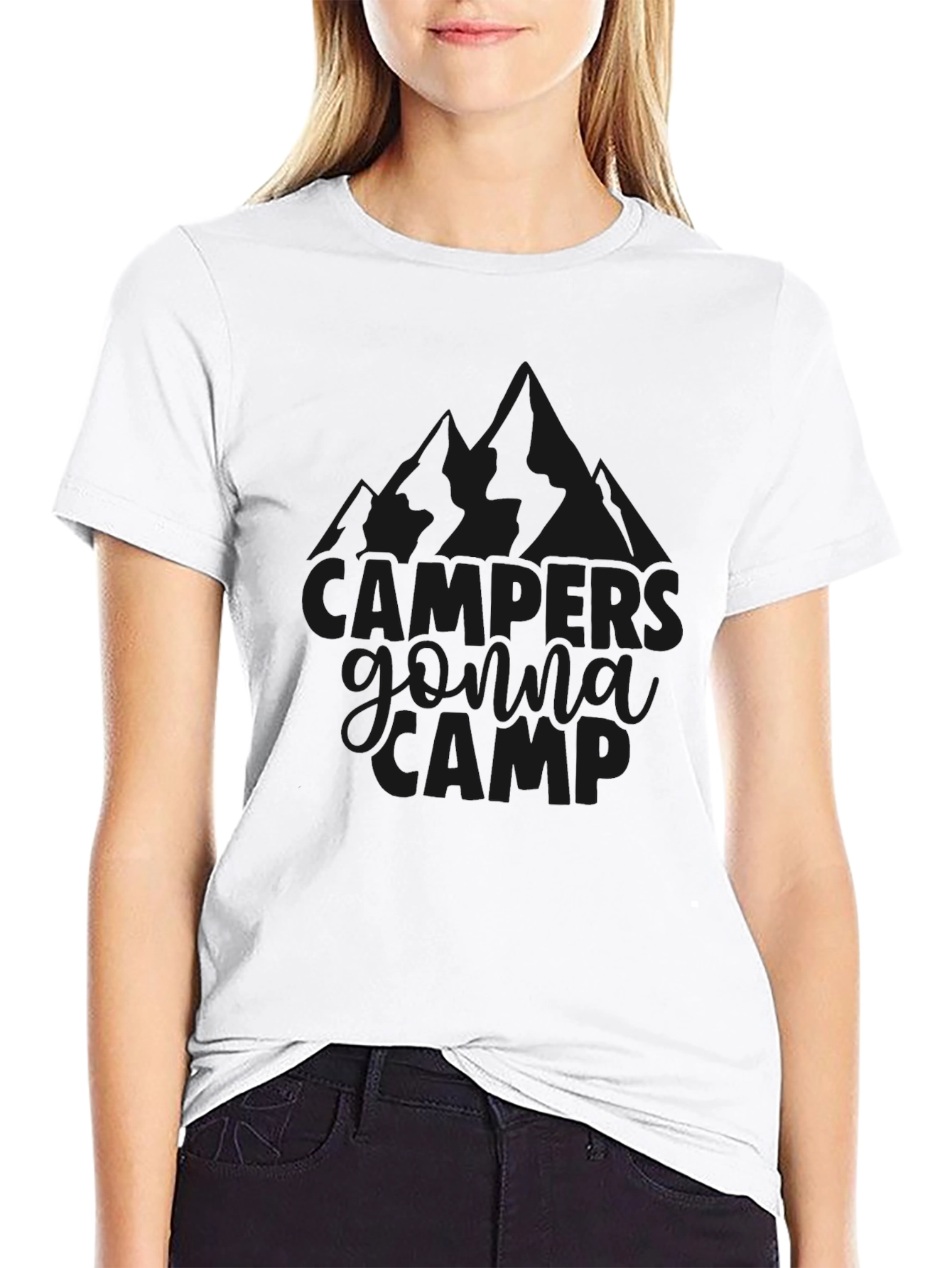 Campers Gonna Camp Black Graphic T-Shirt