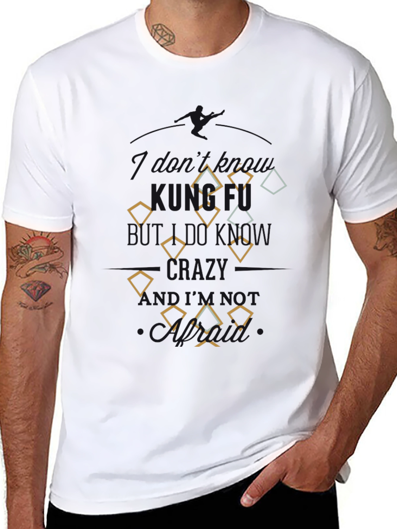 Diamond Patterned Mens T-Shirt - Casual Style