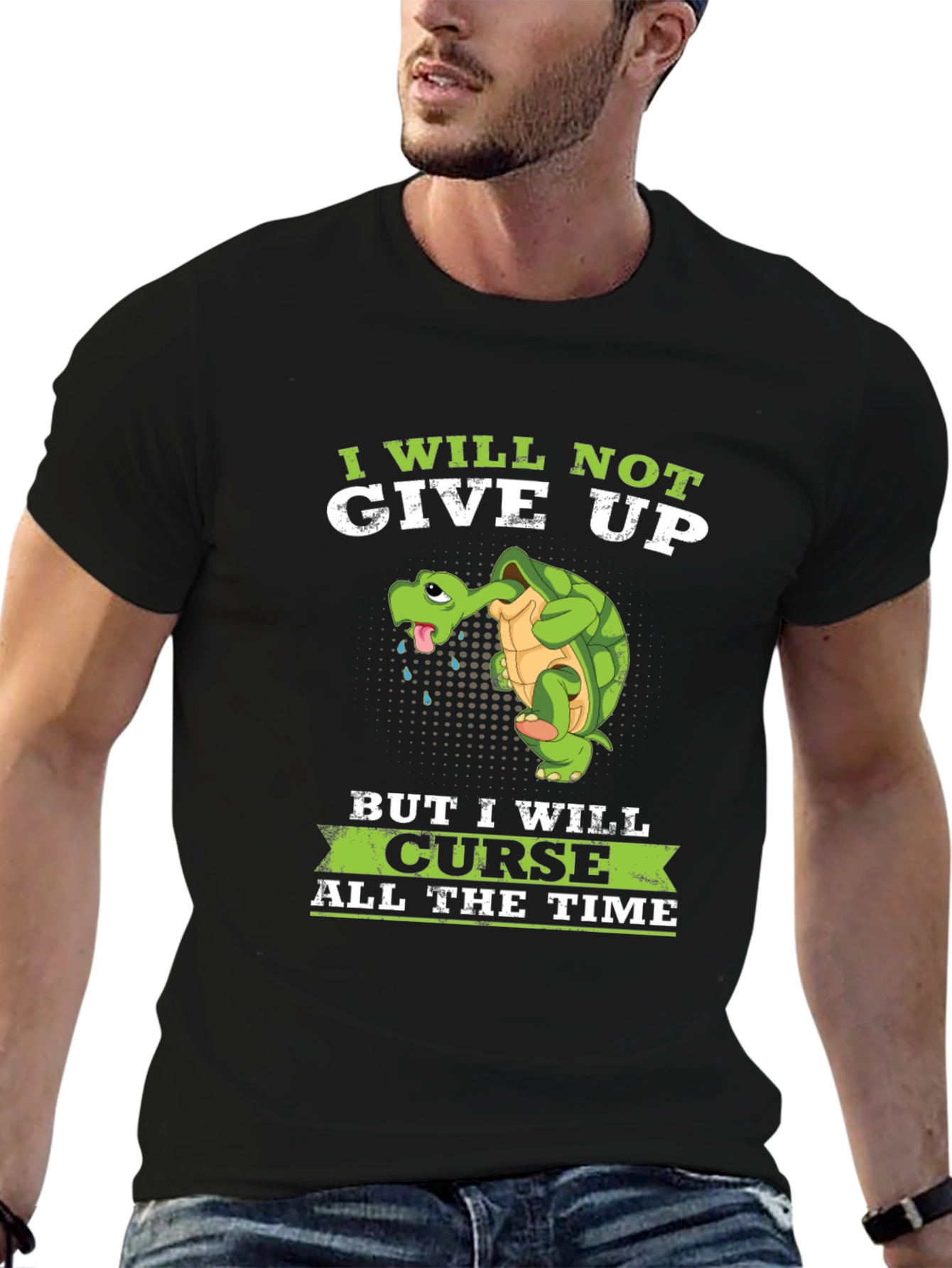 I Will Not Give Up Funny Turtle Graphic Tee
