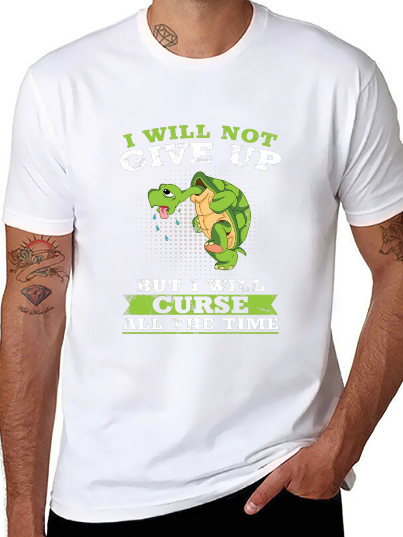 I Will Not Give Up Funny Turtle Graphic Tee