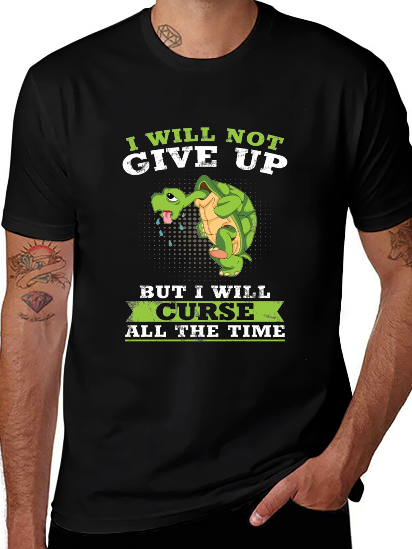 I Will Not Give Up Funny Turtle Graphic Tee
