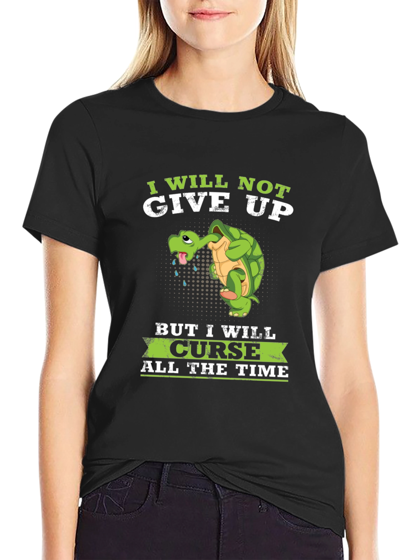 I Will Not Give Up Funny Turtle Graphic Tee