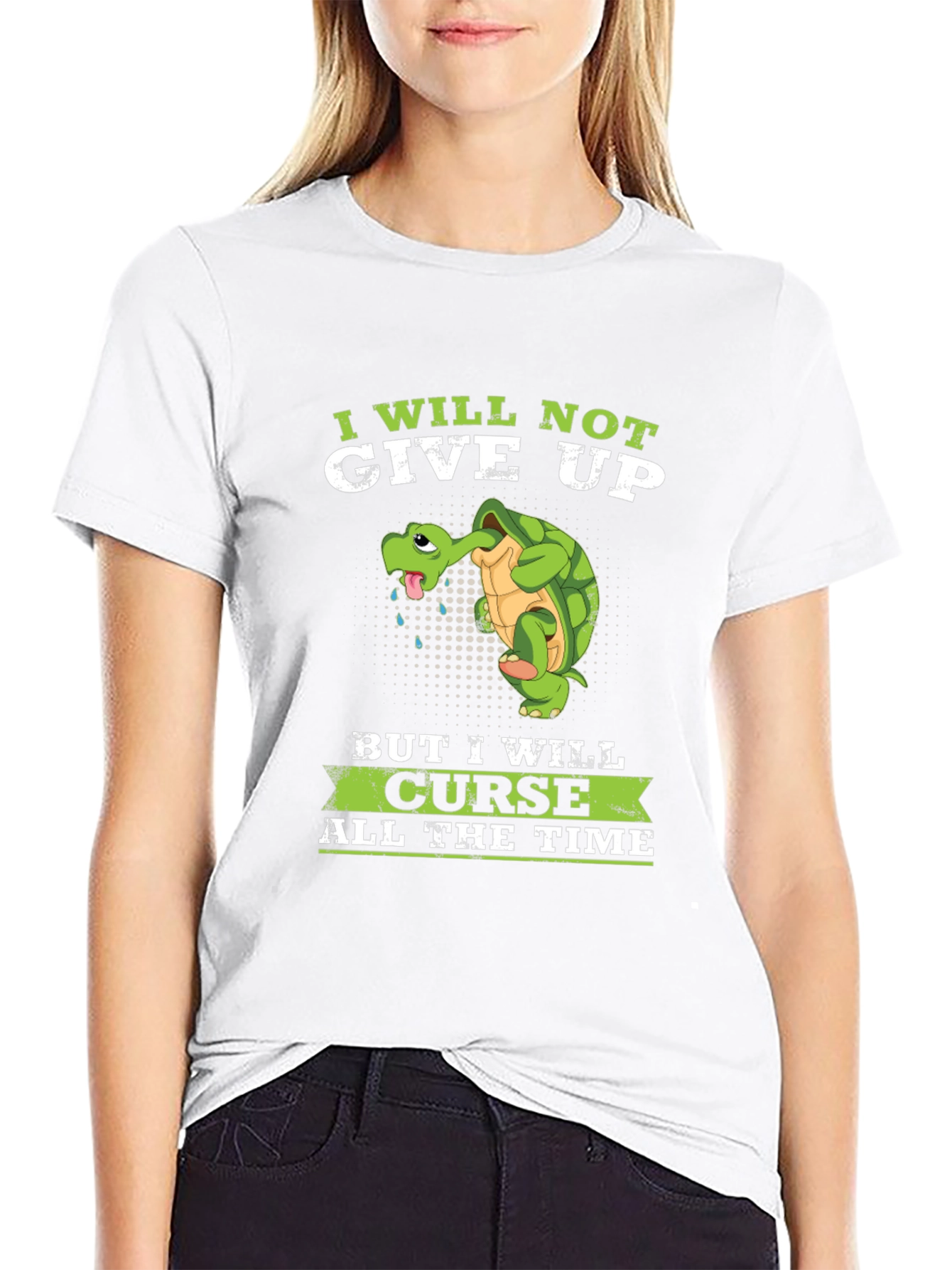 I Will Not Give Up Funny Turtle Graphic Tee