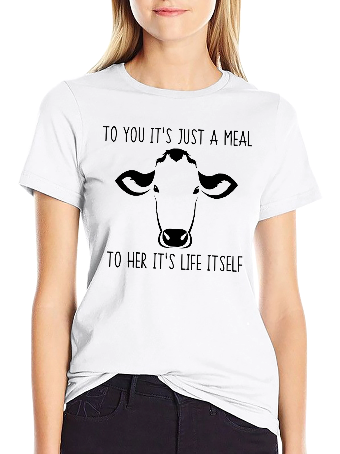 Vegan Cow Graphic T-Shirt - Animal Lover Tee